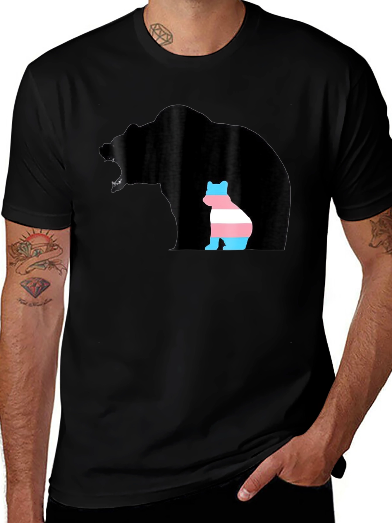 Variant 5 of Transgender Pride Bear Graphic T-Shirt