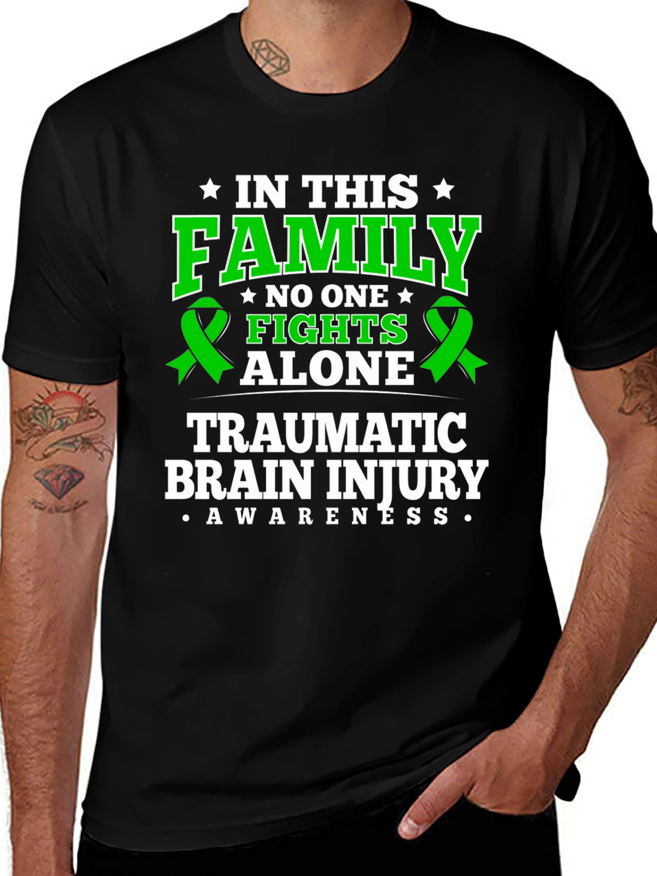 TBI Awareness T-Shirt - In This Family No One Fights Alone