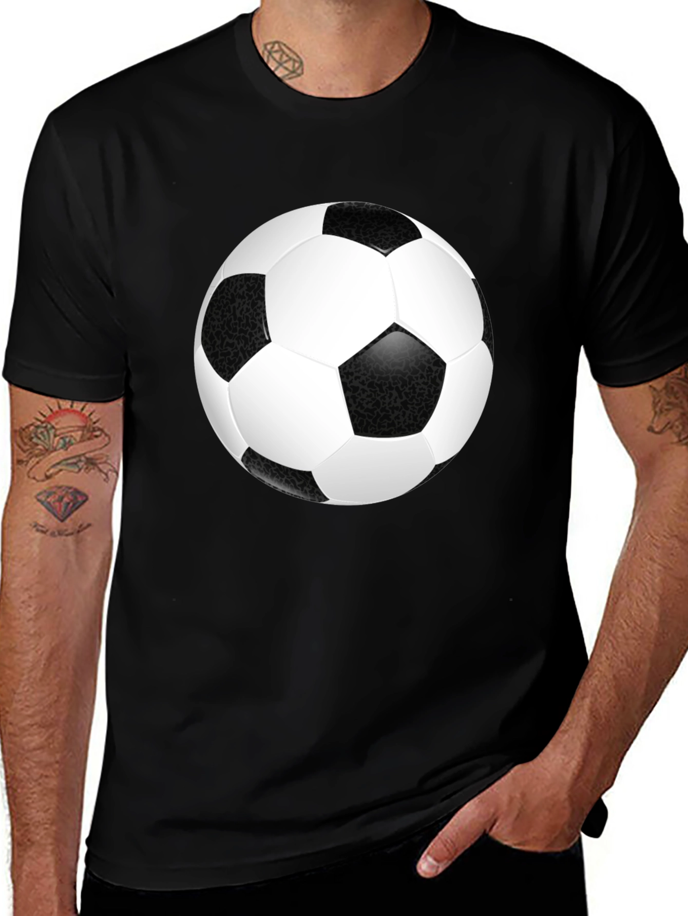 Variant 13 of Soccer Ball Graphic T-Shirt - Black