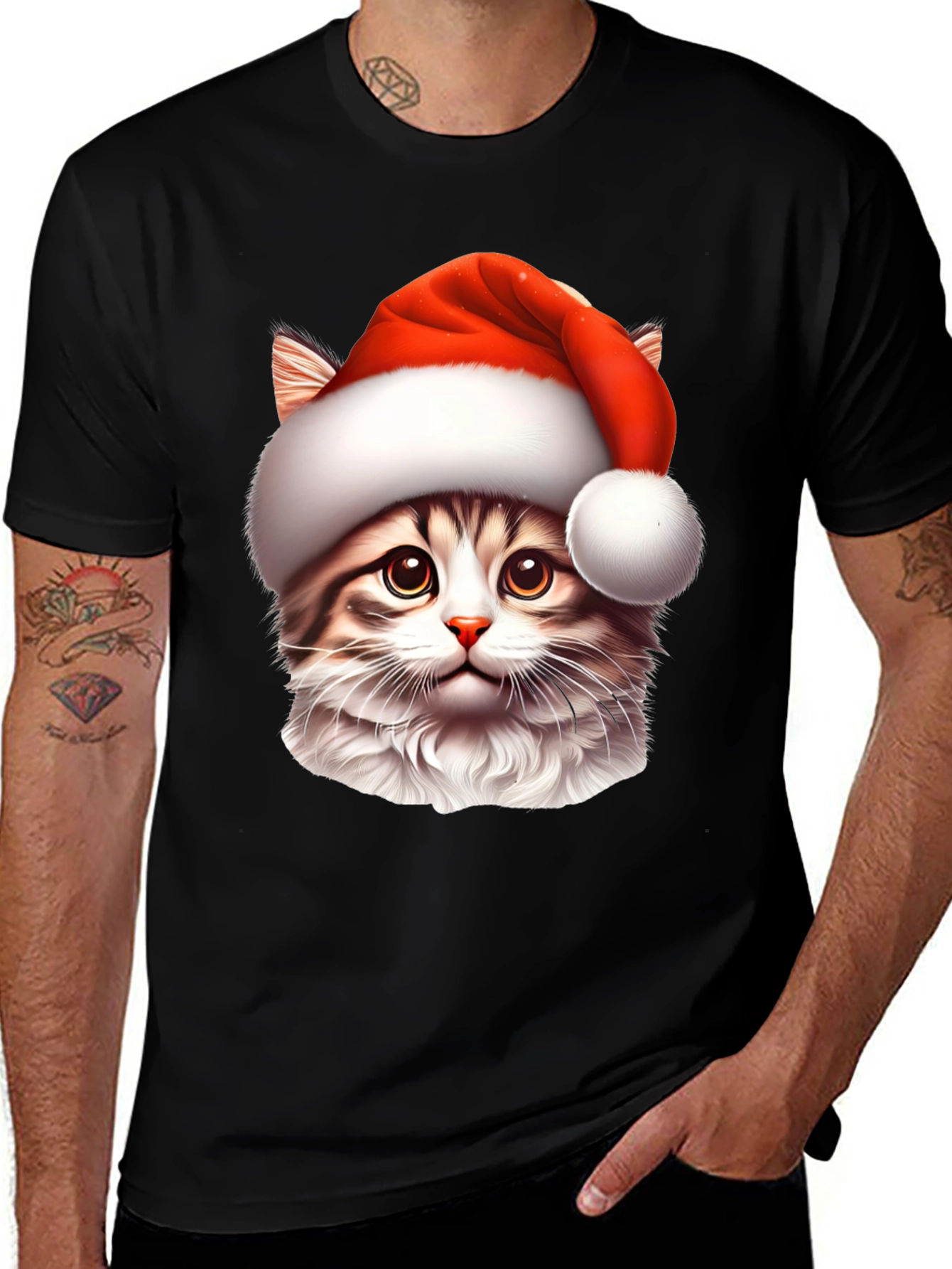 Variant 17 of Festive Cat T-Shirt - Holiday Style