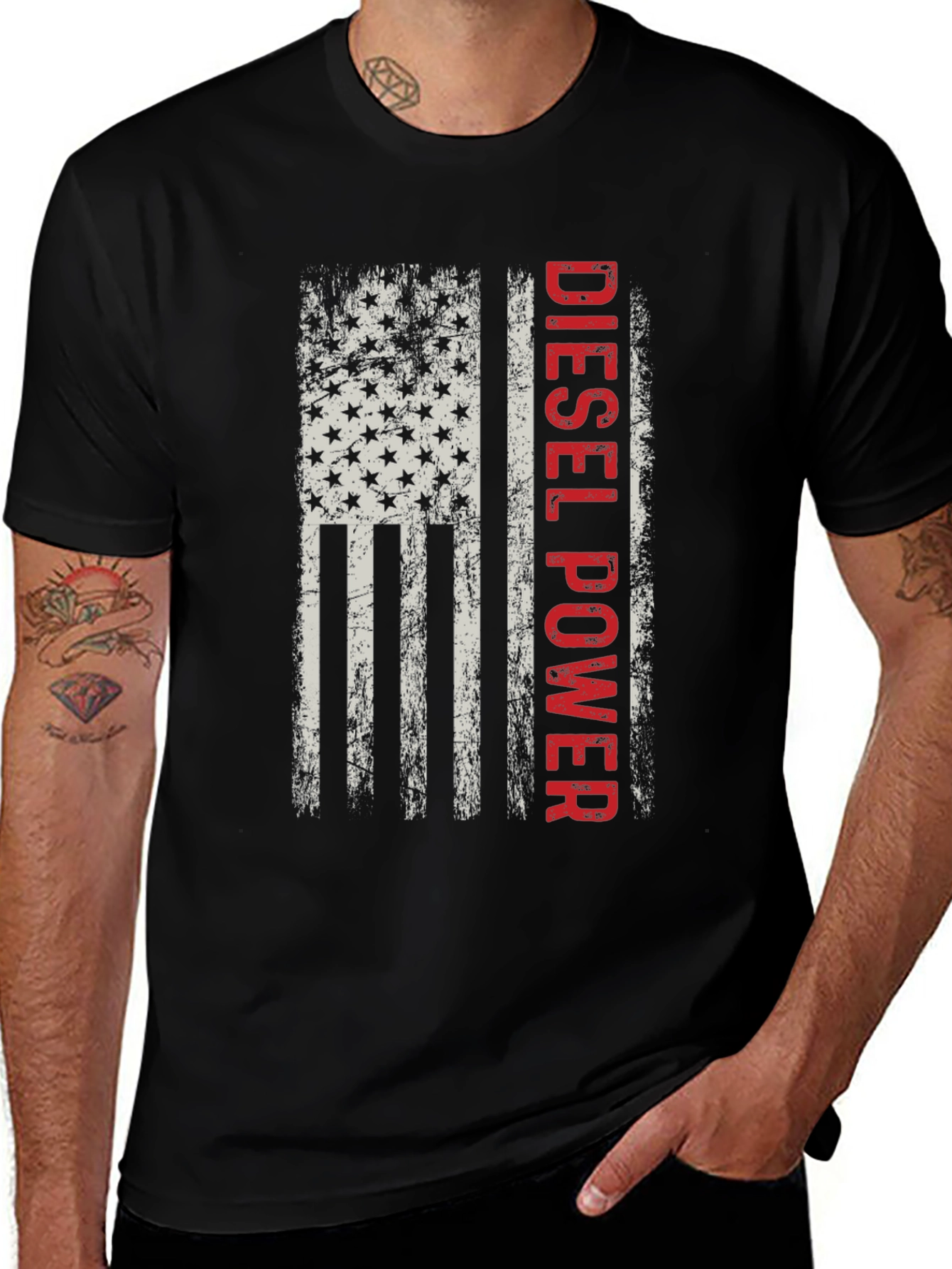 Variant 11 of Diesel Power American Flag Graphic Tee