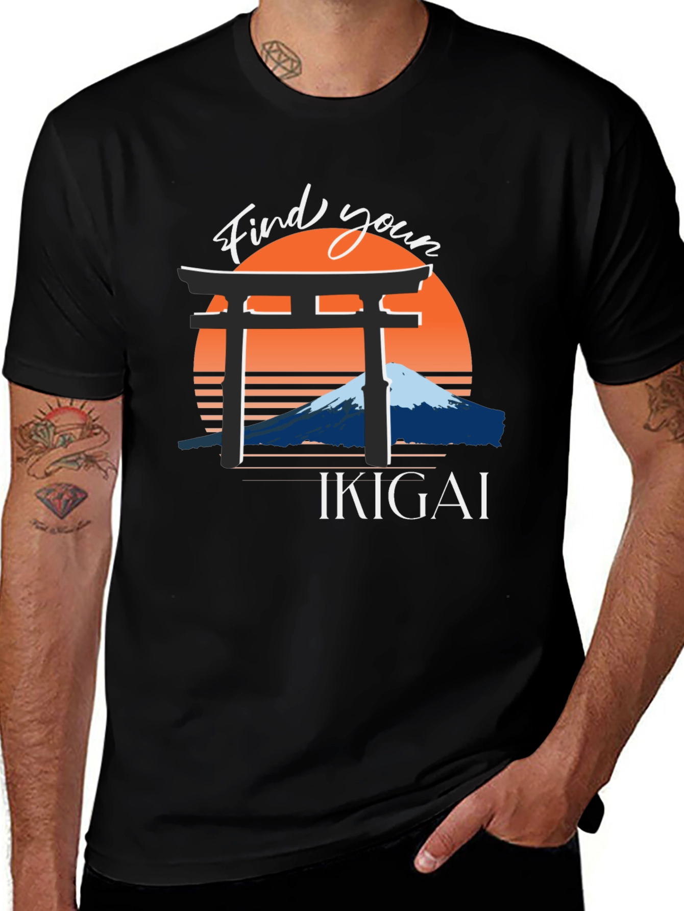 Variant 30 of Find Your Ikigai T-Shirt - Japanese Mountain Design