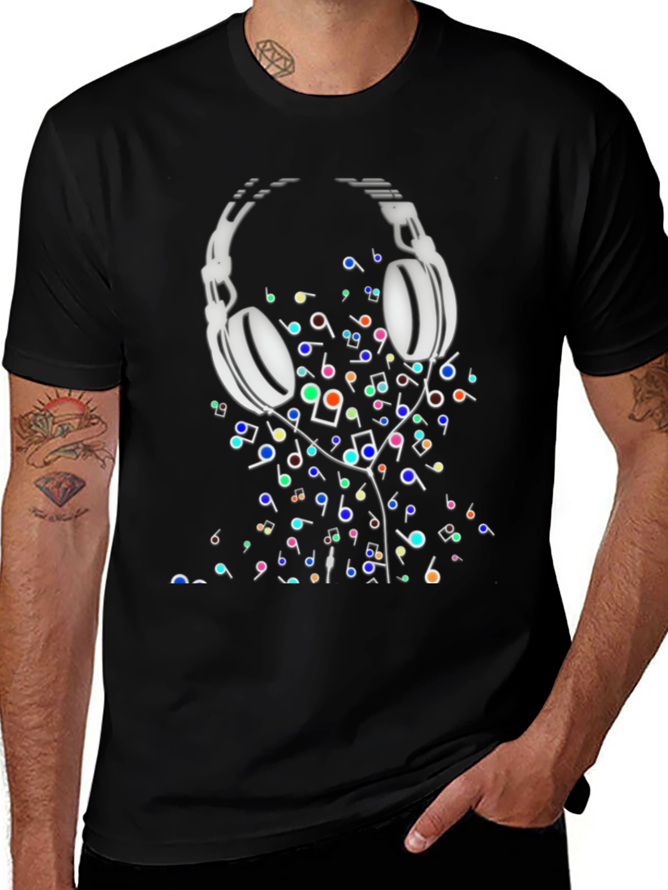 Variant 19 of Musical Harmony Tee - Headphones & Notes
