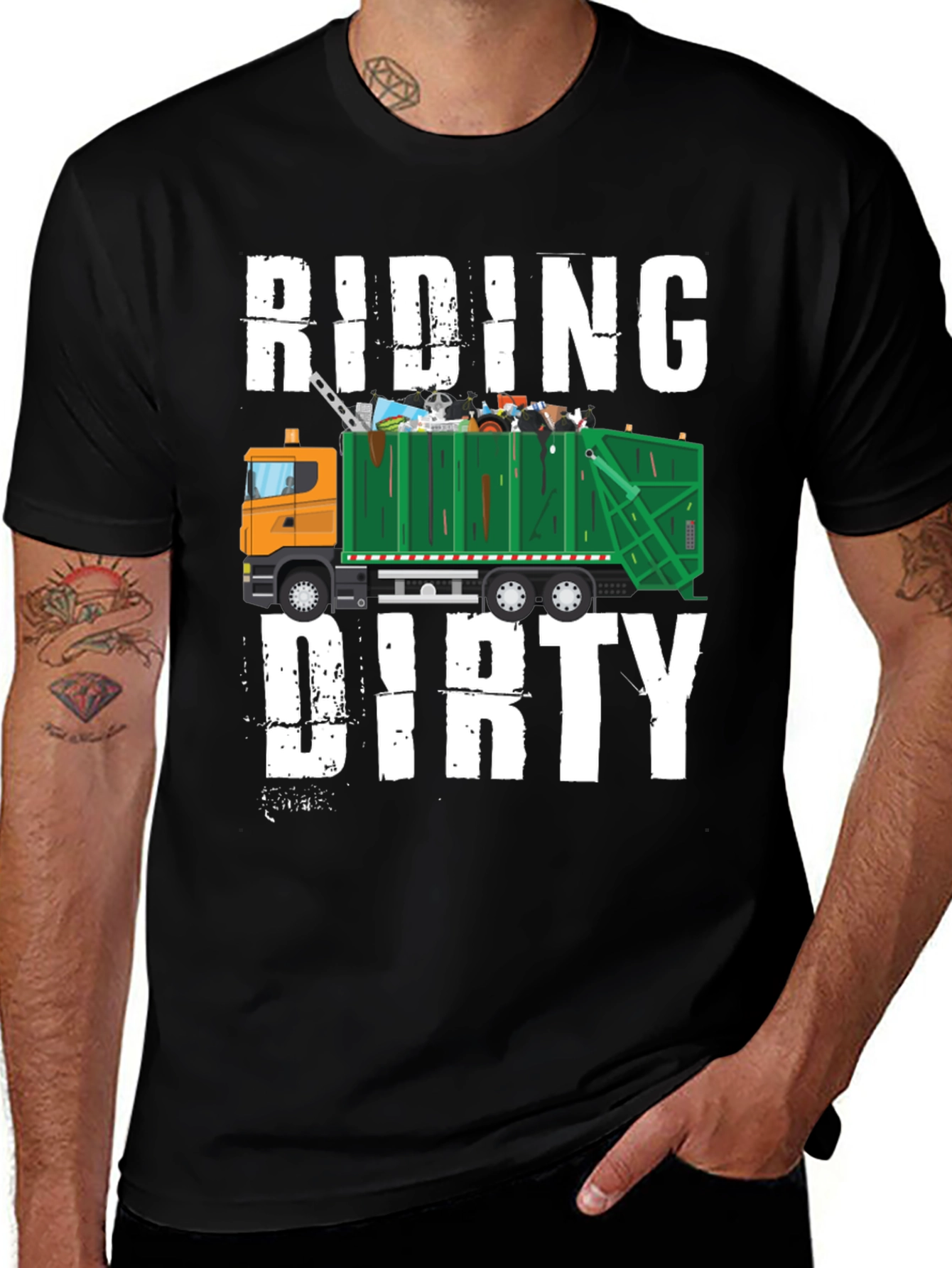 Variant 13 of Riding Dirty Garbage Truck T-Shirt