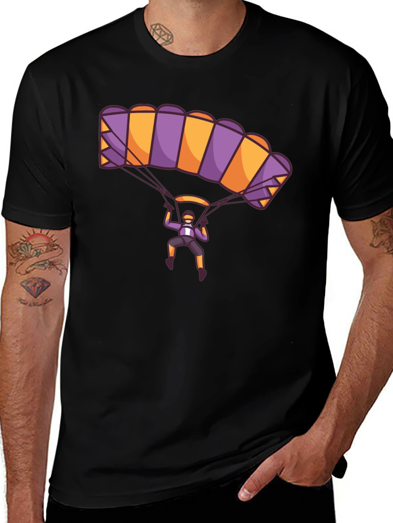Variant 8 of Parachute Graphic Tee - Stylish Black Cotton T-Shirt