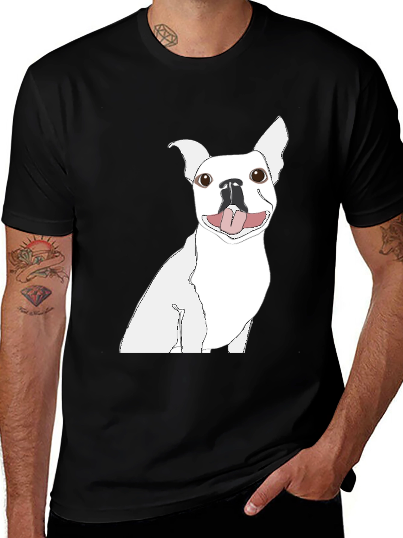Variant 27 of Dog Graphic Black T-Shirt | Pet Lover Tee