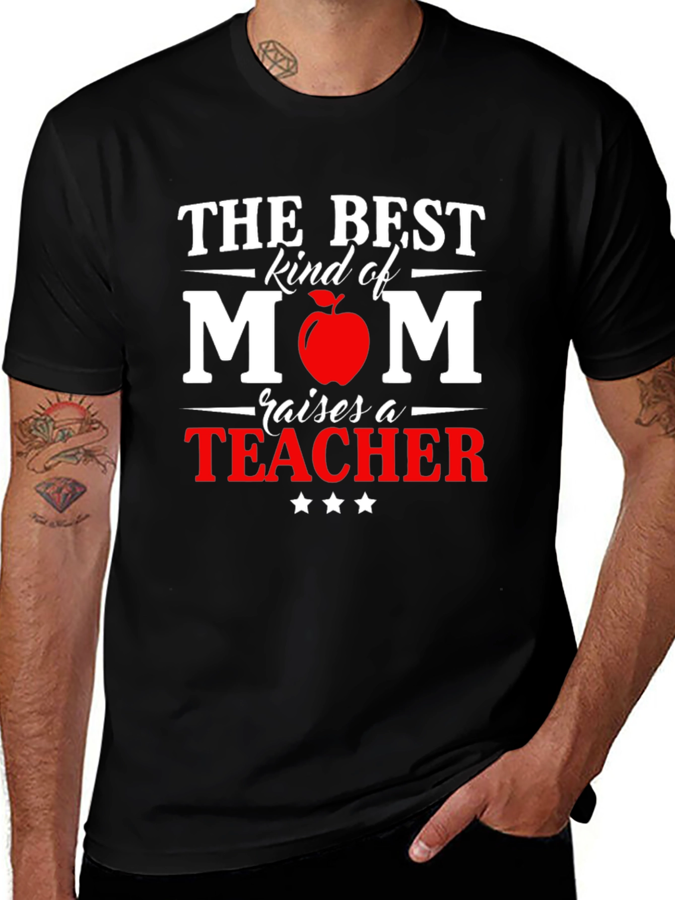 Variant 12 of Best Mom Raises a Teacher Graphic T-Shirt