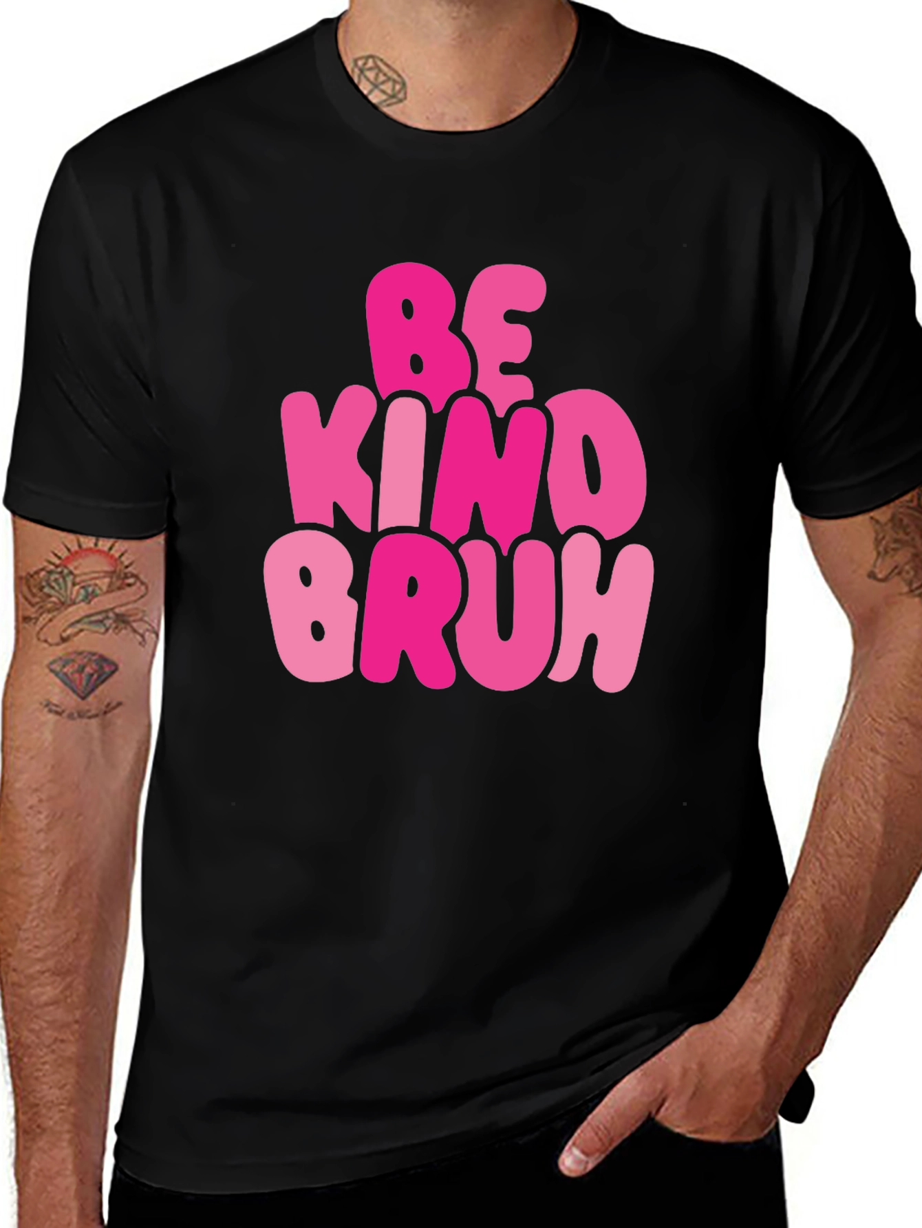 Variant 27 of Be Kind Bruh Black Graphic Tee