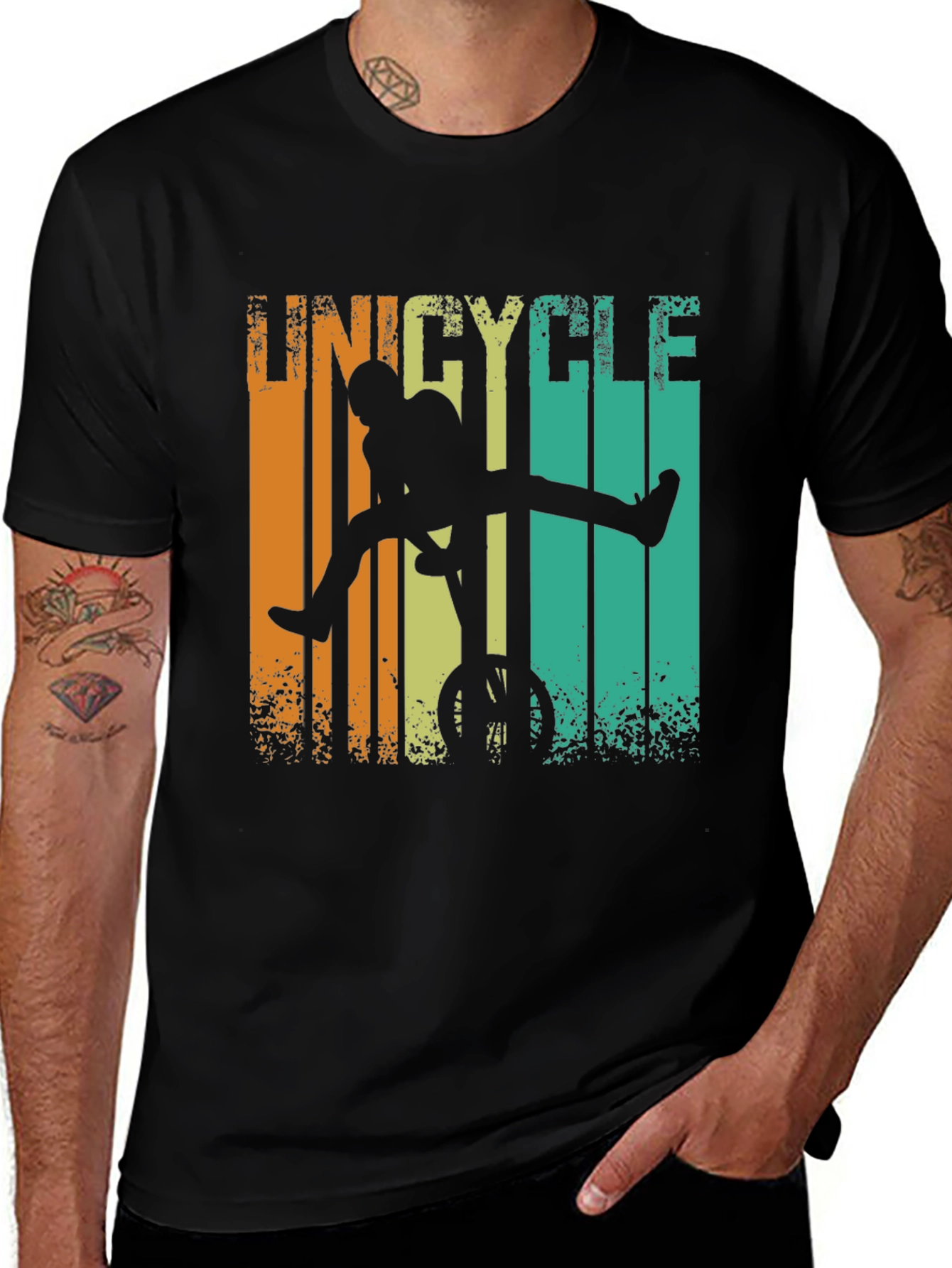 Variant 22 of Vintage Unicycle Stunt Black T-Shirt