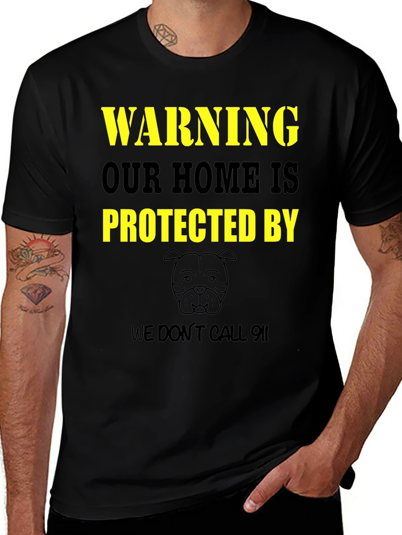 Variant 7 of Warning Protected By Dog T-Shirt