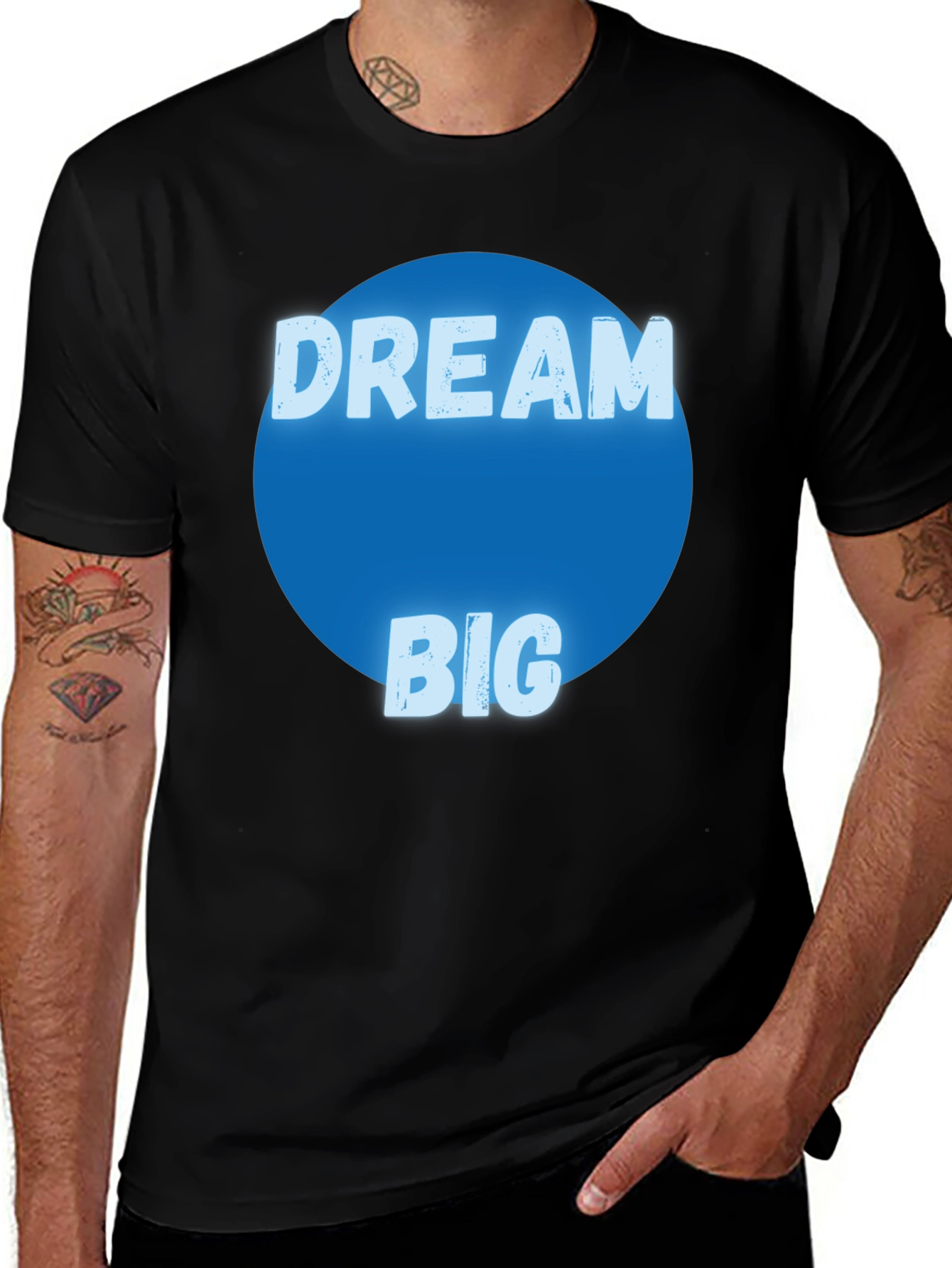 Variant 6 of Dream Big Graphic Tee - Men's Black T-Shirt