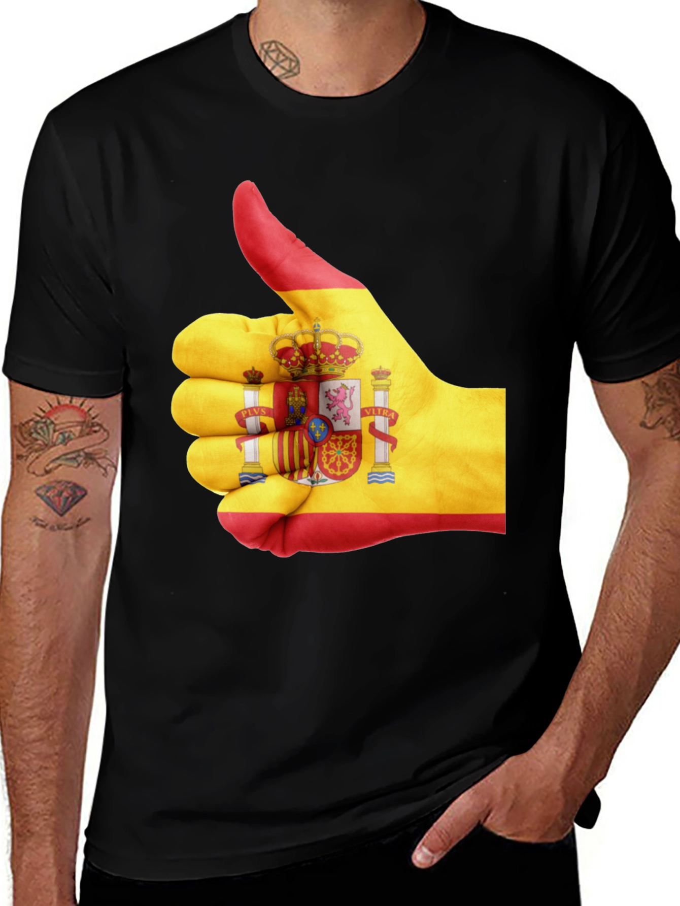 Variant 30 of Spain Flag Thumbs Up Graphic T-Shirt