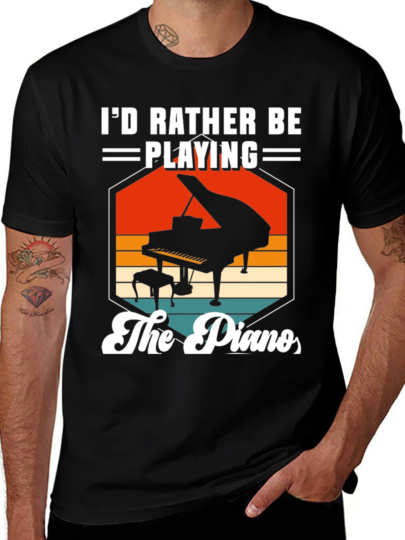 Variant 8 of I'd Rather Be Playing the Piano T-Shirt