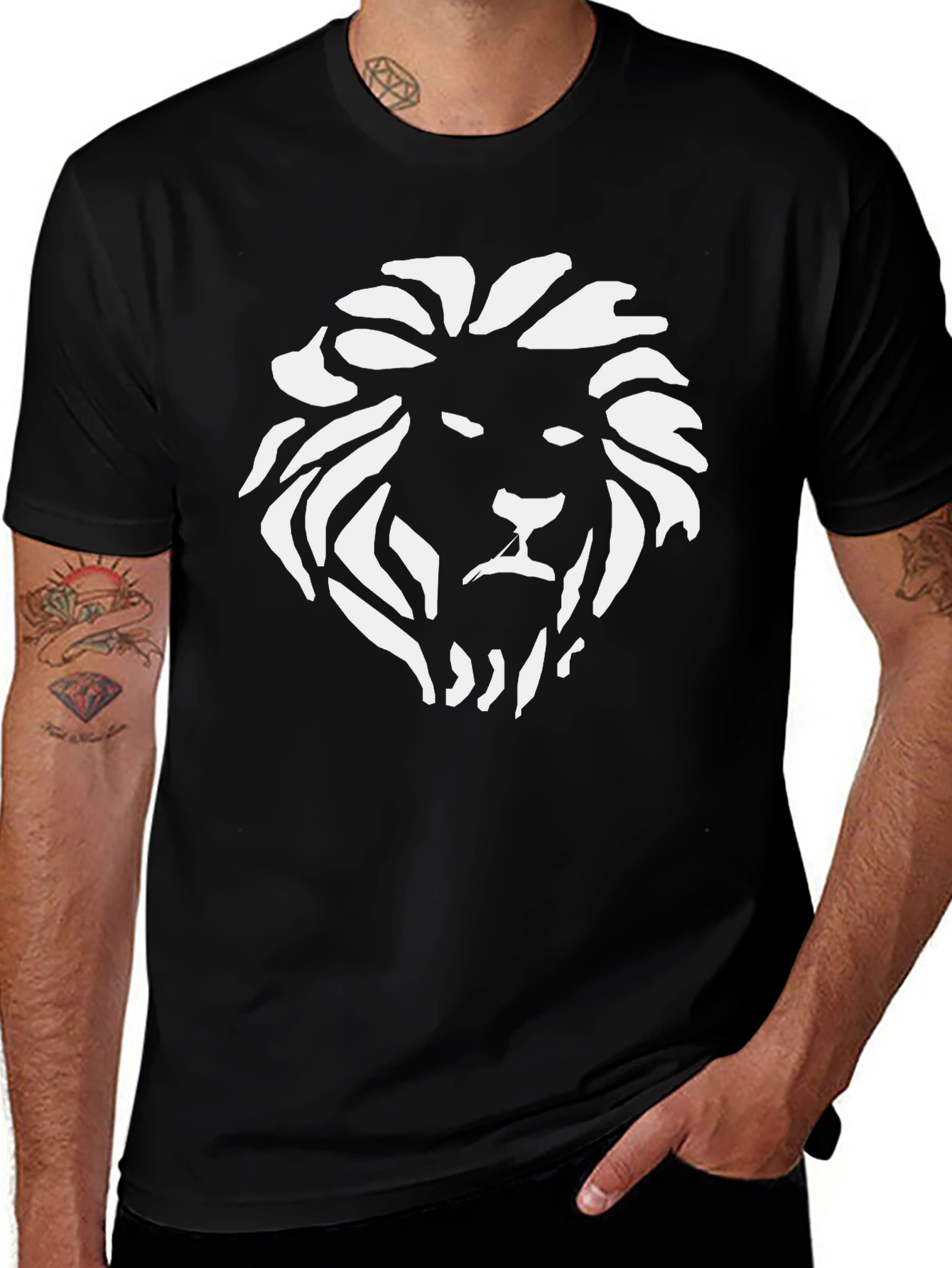 Black Lion Graphic Black T-Shirt - Bold & Stylish main image