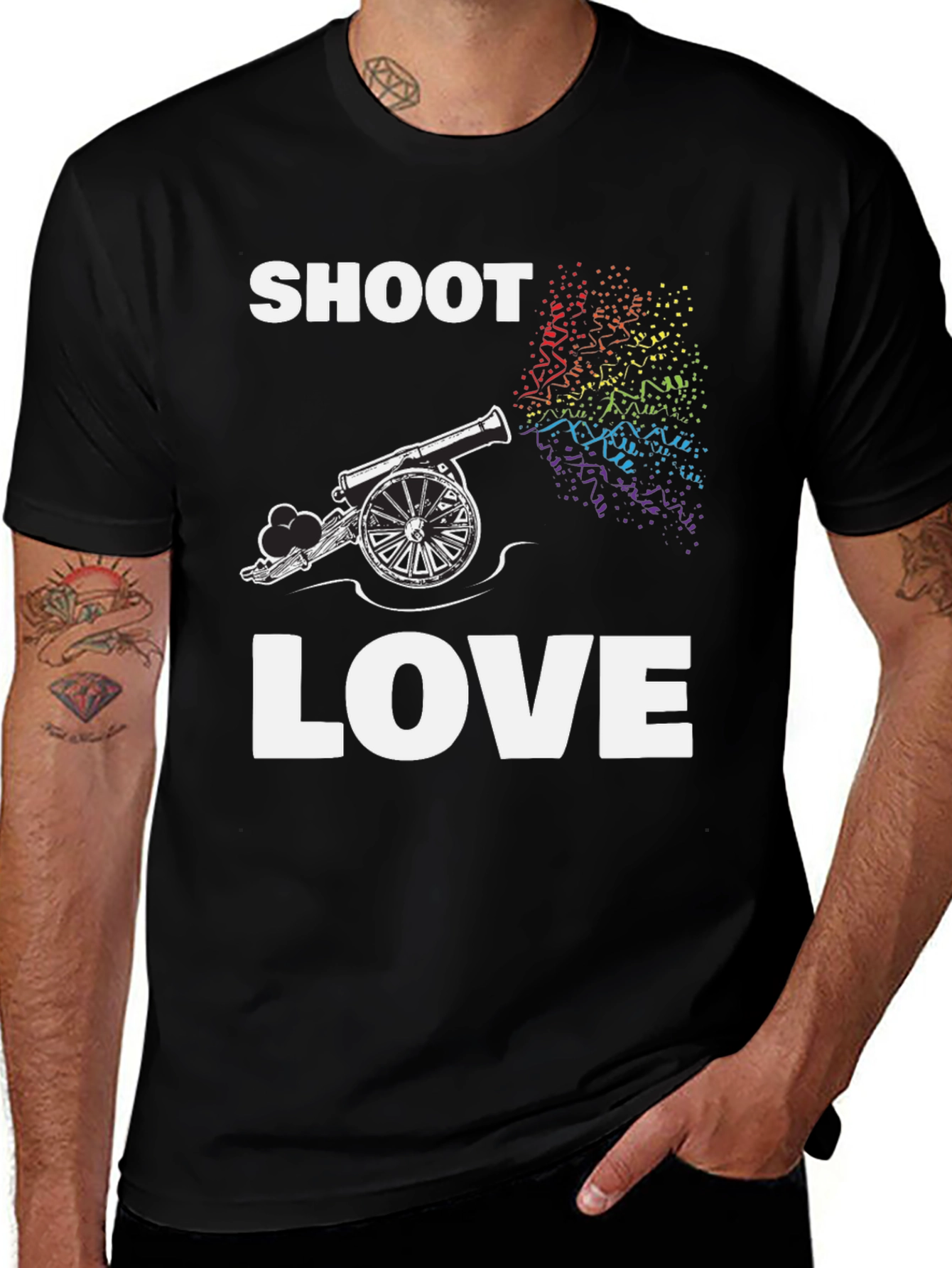 Variant 29 of Shoot Love Cannon T-Shirt - Rainbow Pride