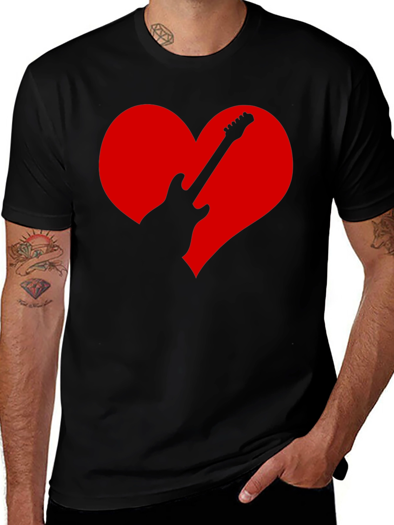 Variant 27 of Guitar Heartbeat T-Shirt - Rock Music Tee