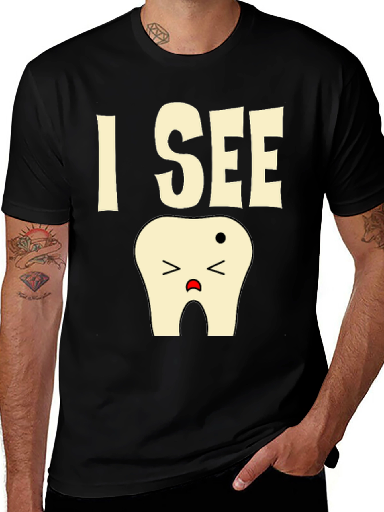 Variant 2 of I See a Tooth T-Shirt Funny Dentist Tee