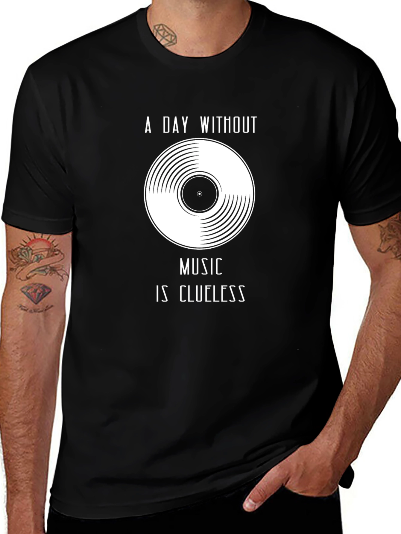 Variant 7 of Music Lover's T-Shirt - A Day Without Music Is Clueless