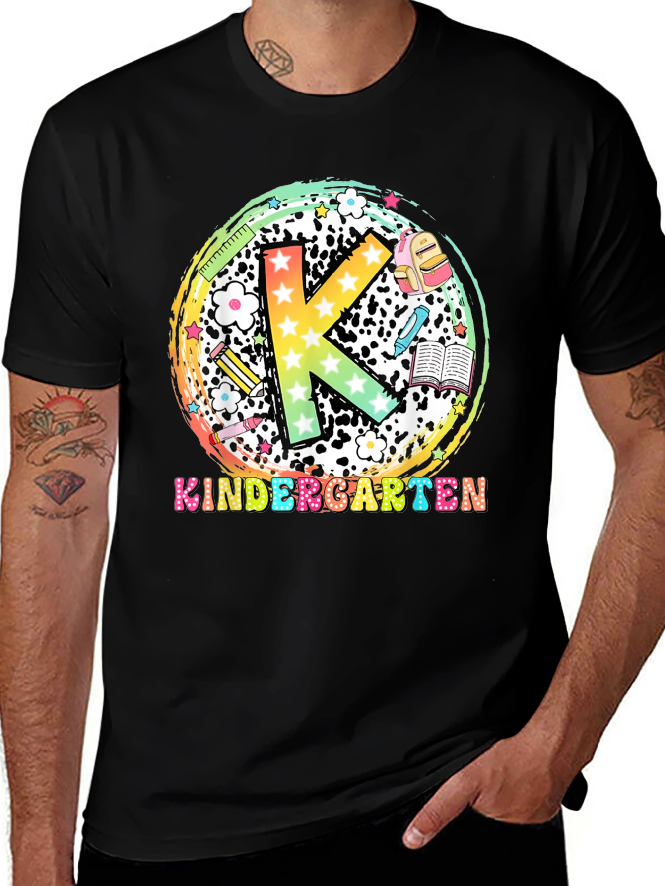 Variant 11 of Kindergarten Teacher Black T-Shirt