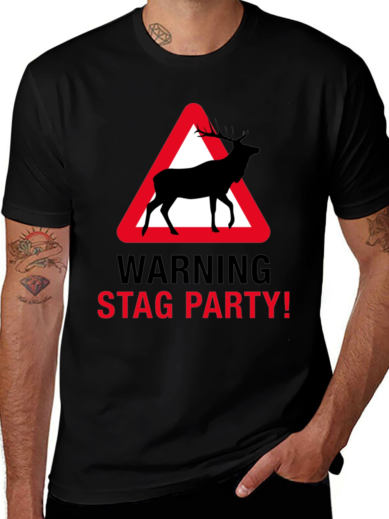 Variant 19 of Warning Stag Party Tee - Funny Stag Do T-Shirt