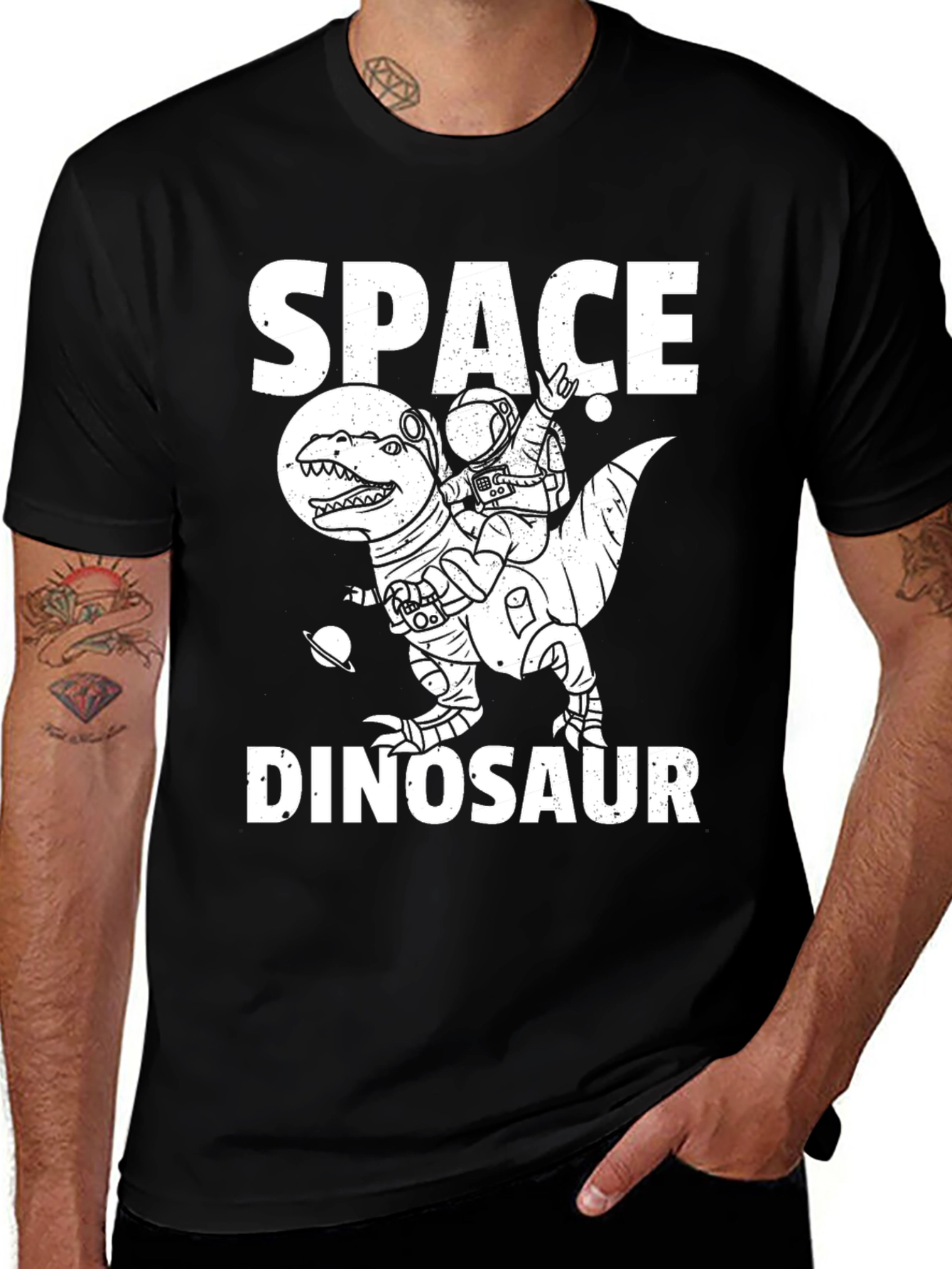 Variant 9 of Space Dinosaur T-Shirt - Astronaut Riding Dino Tee