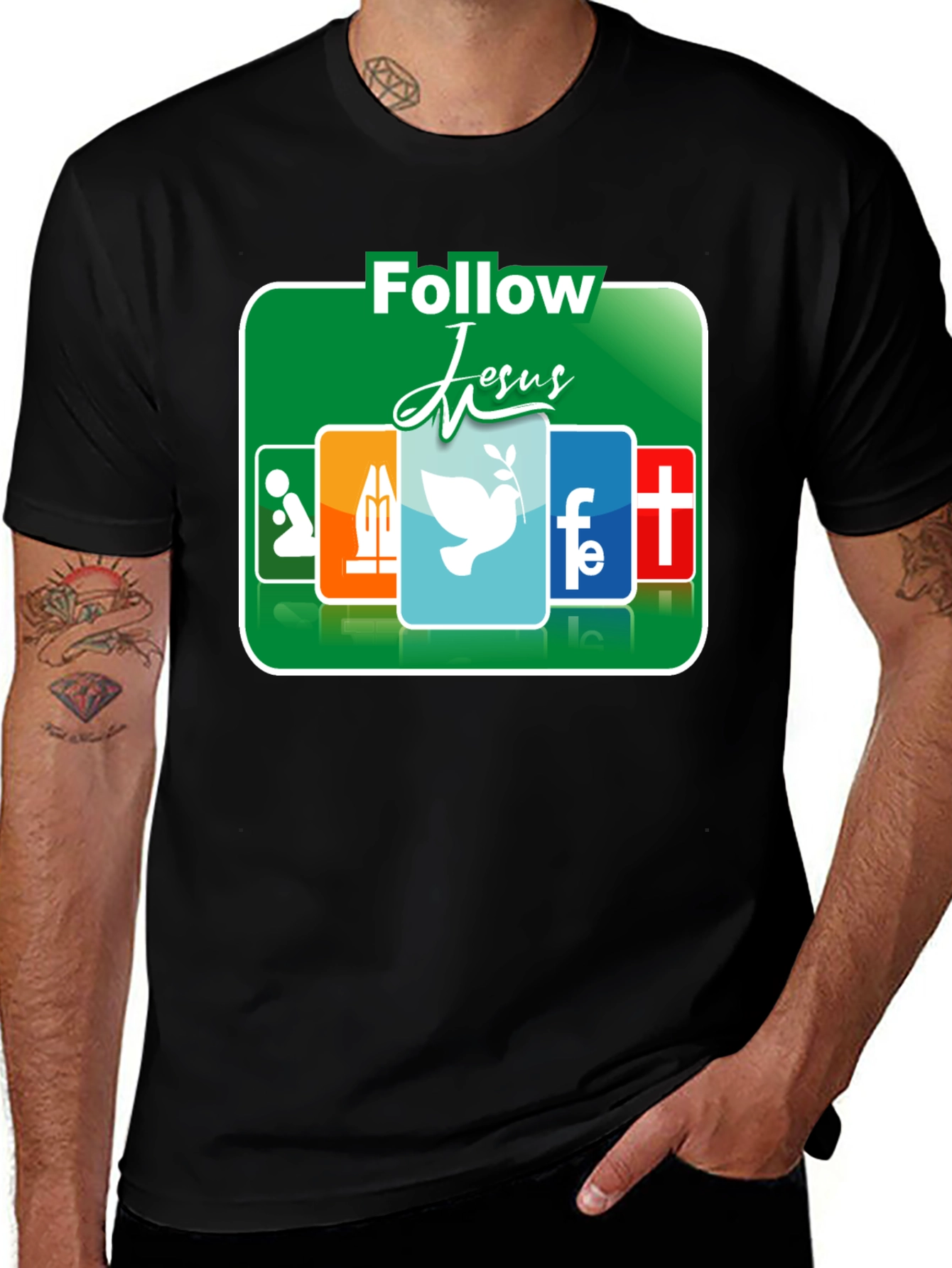 Follow Jesus Graphic T-Shirt - Religious Apparel