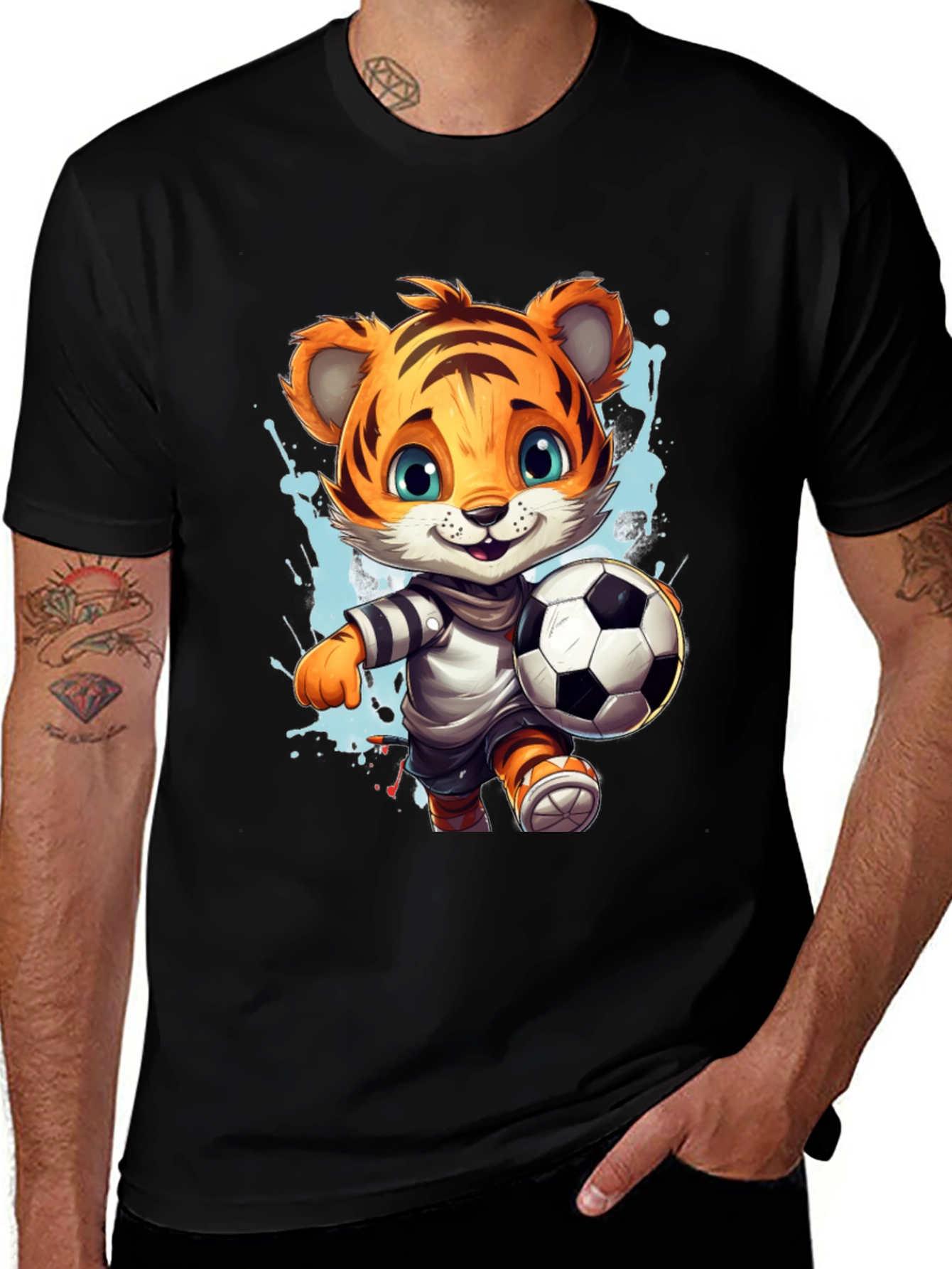 Variant 9 of Tiger Soccer T-Shirt - Cute Cartoon Animal Tee