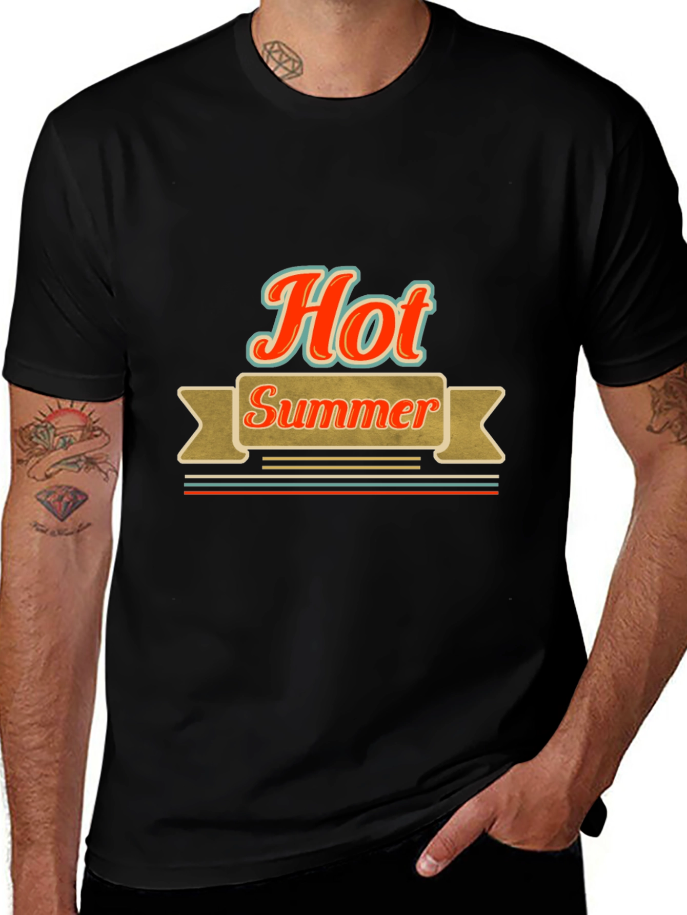 Variant 5 of Hot Summer Graphic Tee - Classic Black T-Shirt