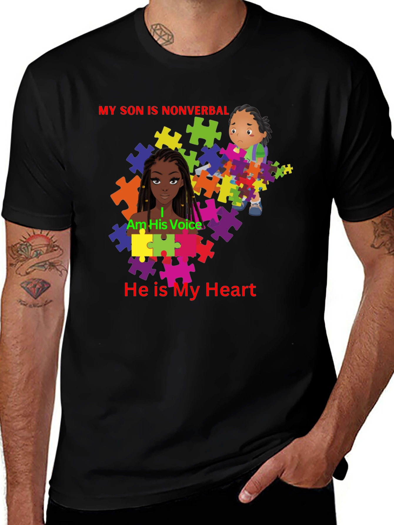Autism Awareness T-Shirt - My Son Is Nonverbal 