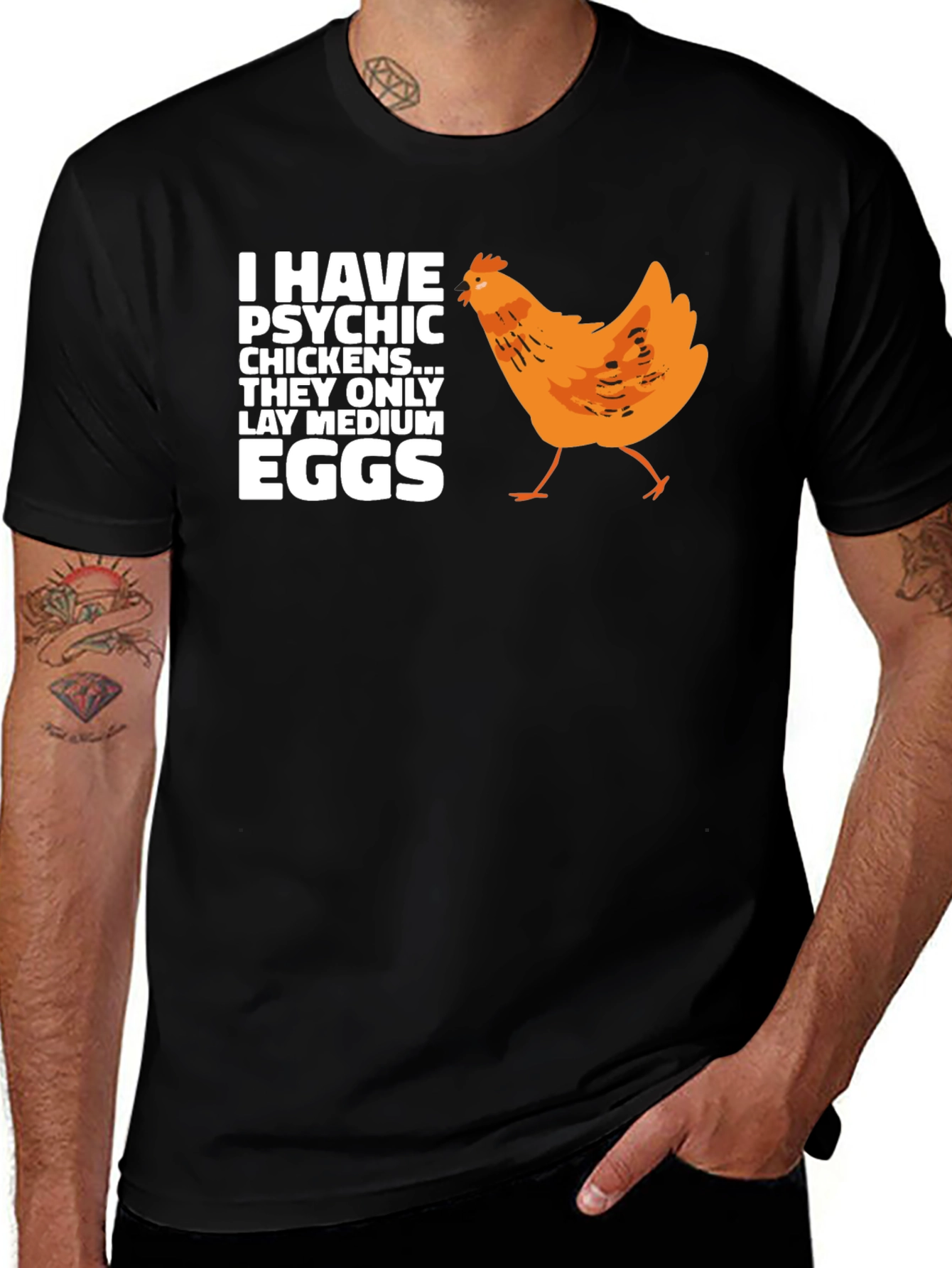 Variant 19 of Psychic Chickens Medium Eggs Graphic Tee