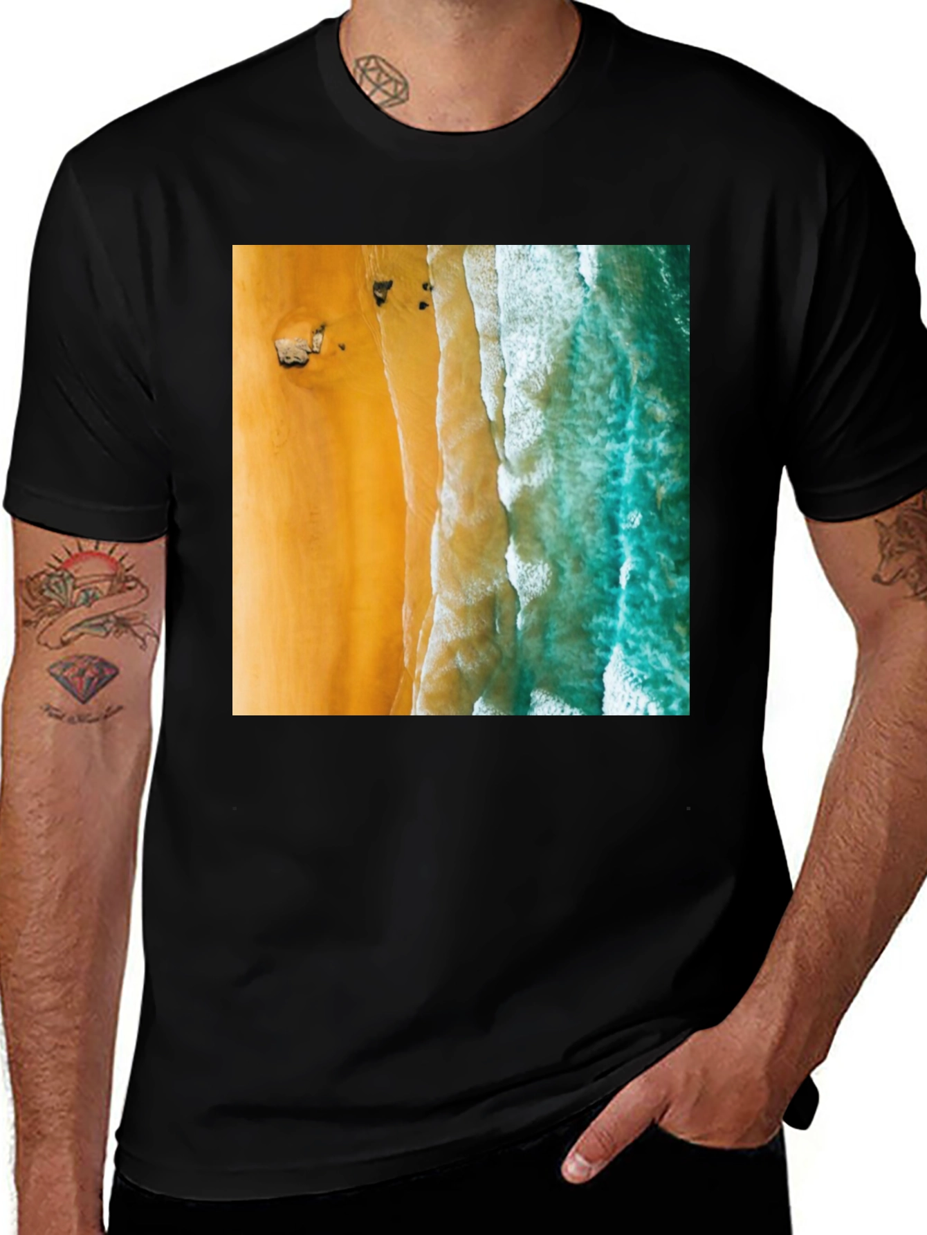 Beach Aerial View Graphic Tee