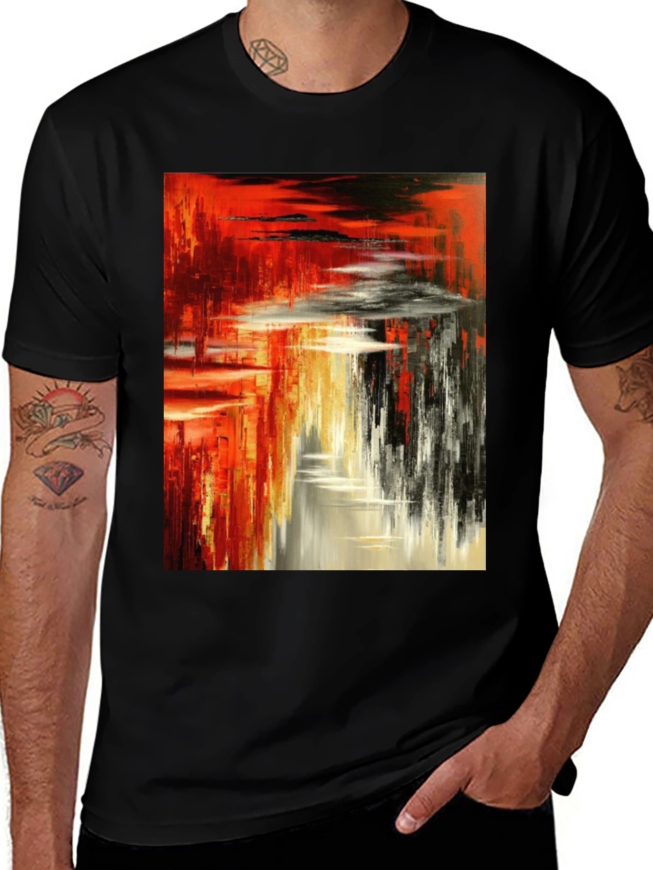Variant 6 of Abstract Art Graphic Tee - Modern Style
