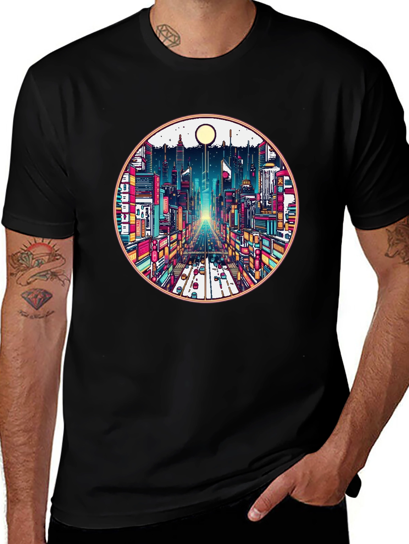 Variant 26 of Cityscape Graphic Tee - Retro Urban Style