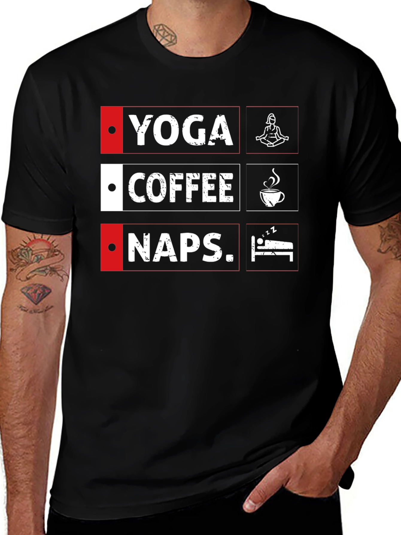 Variant 17 of Yoga Coffee Naps T-Shirt - Relax & Unwind