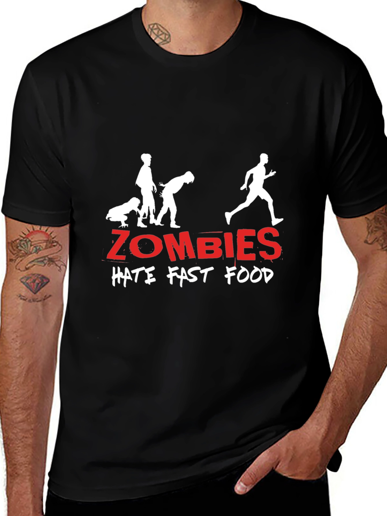 Variant 10 of Zombies Hate Fast Food Graphic Tee