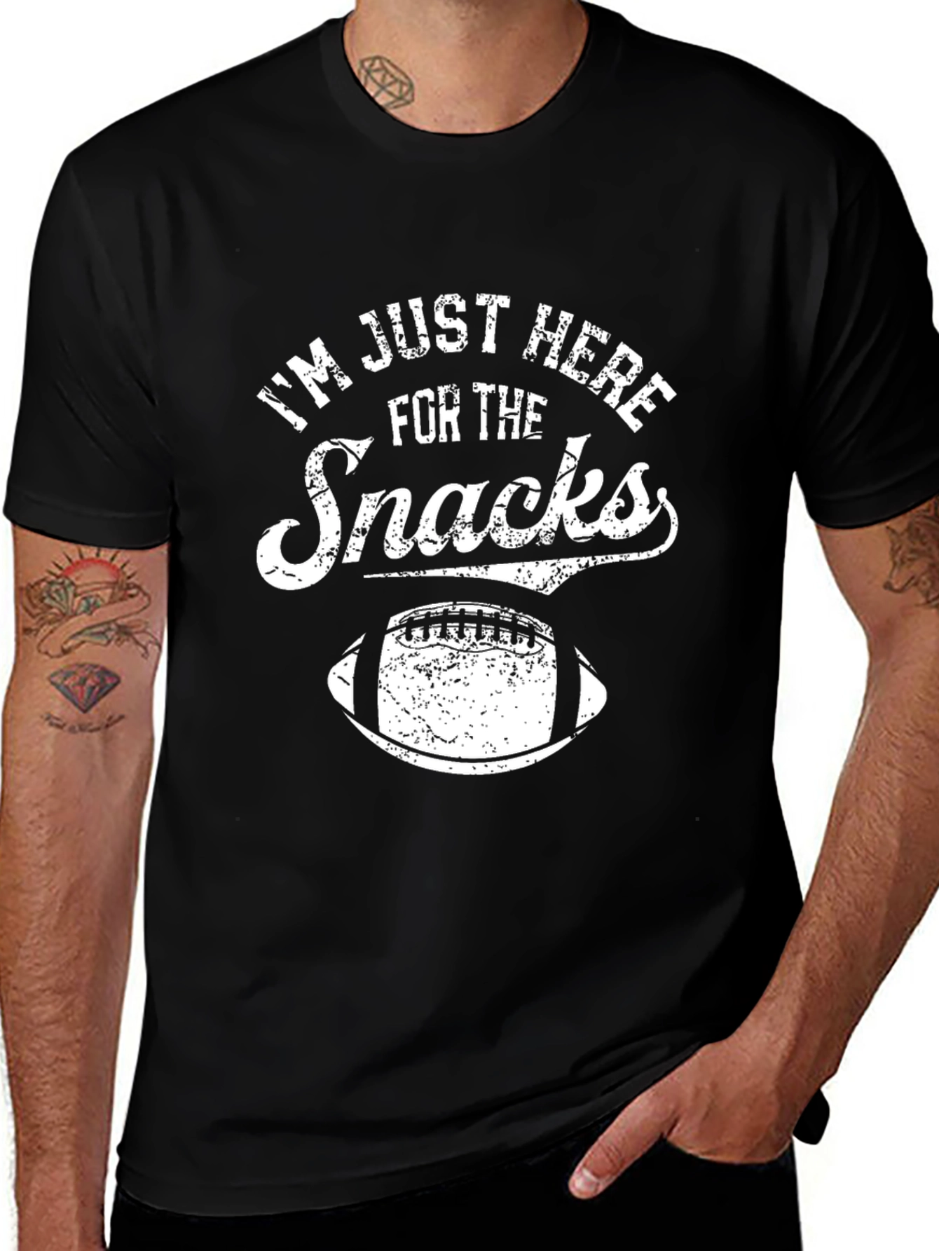 Variant 17 of Snacks Football T-Shirt - Black
