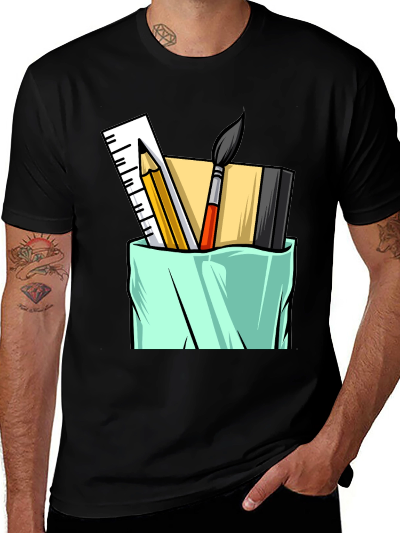 Variant 21 of Artist's Toolkit Graphic Tee - Black Cotton T-Shirt