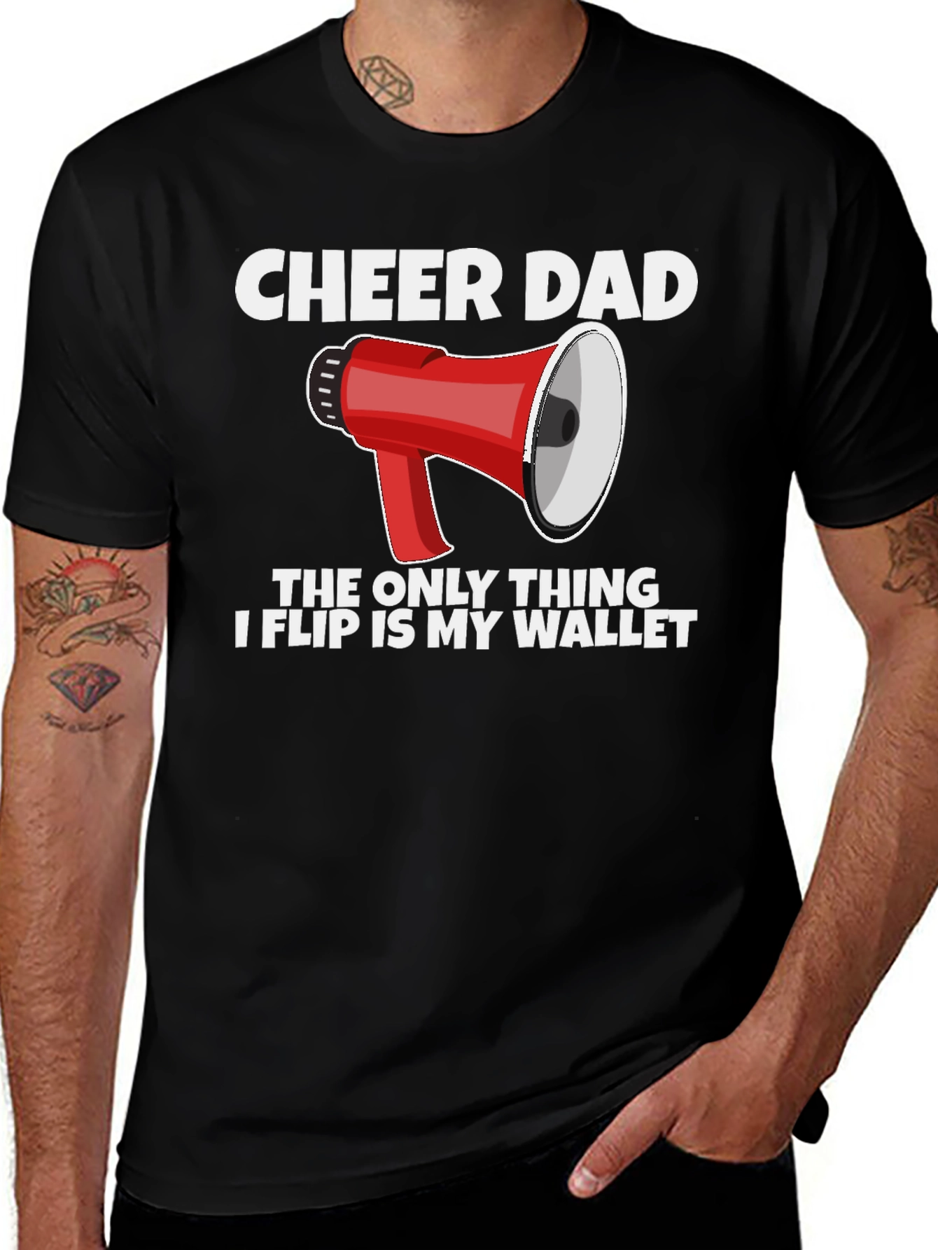 Cheer Dad T-Shirt: The Only Thing I Flip is My Wallet