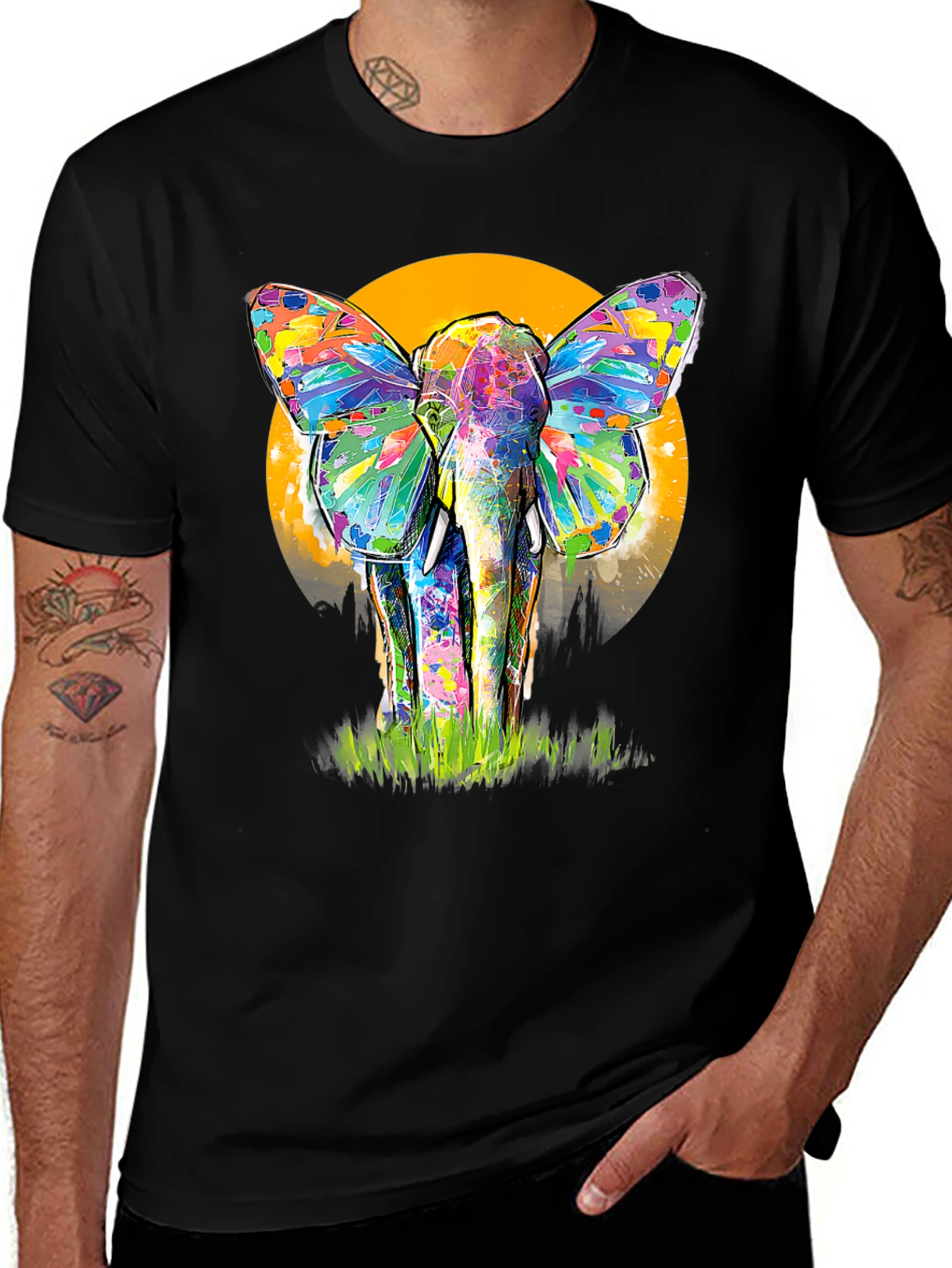 Variant 18 of Colorful Elephant Butterfly T-Shirt