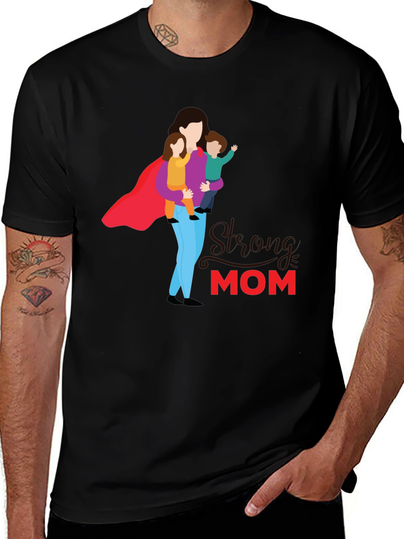Variant 16 of Strong Mom Graphic Tee - Super Mom Shirt