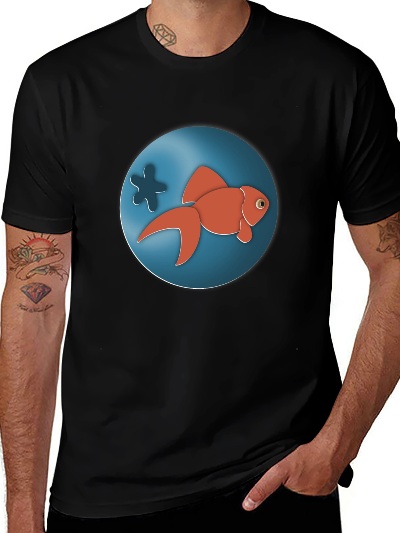Variant 3 of Goldfish Graphic T-Shirt - Fun & Unique Design