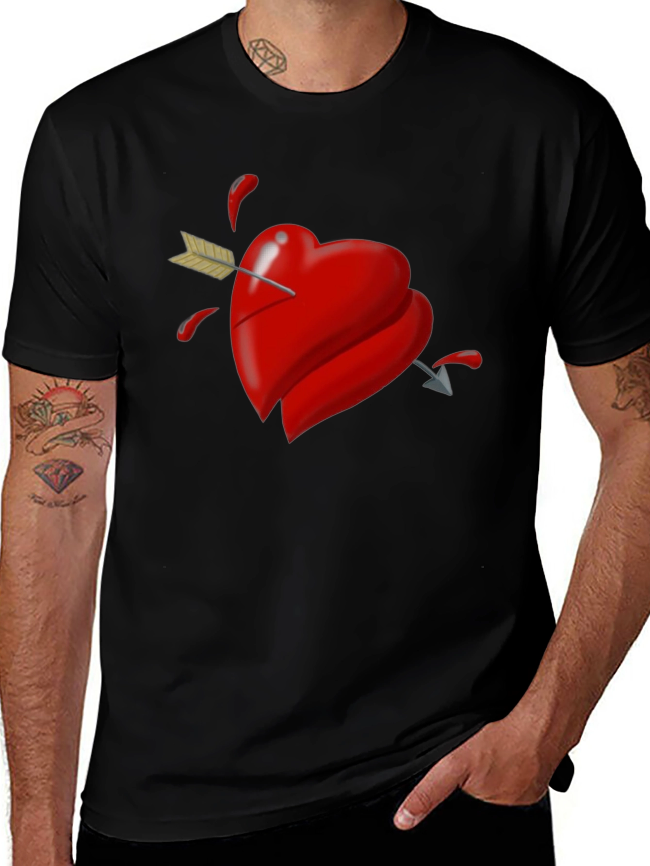 Variant 27 of Heart Arrow Graphic Tee - Black T-Shirt
