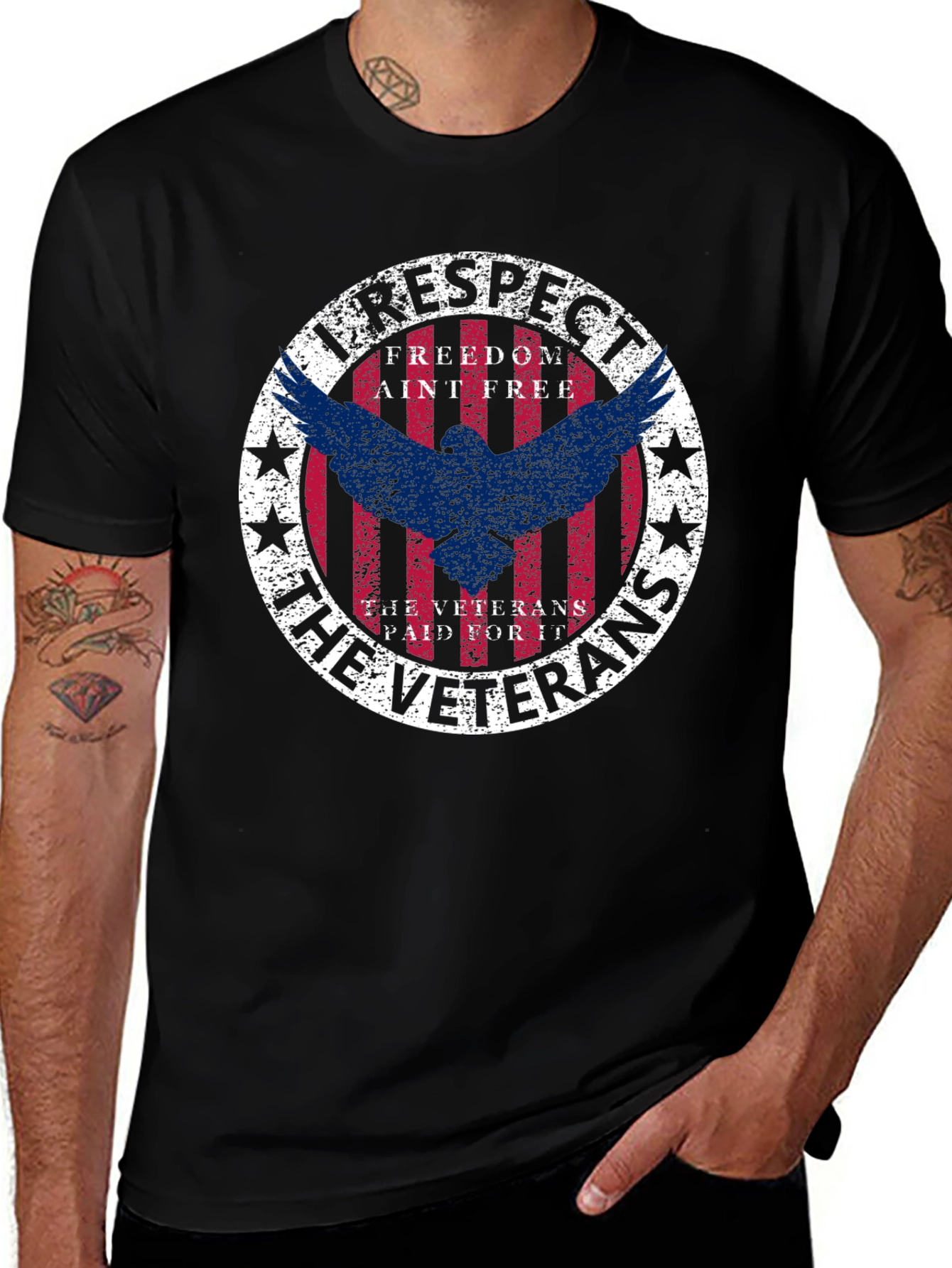 Variant 20 of I Respect The Veterans Graphic Tee