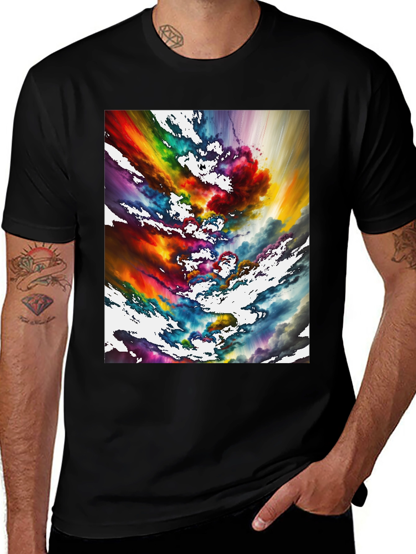 Variant 11 of Abstract Cloudscape Graphic Tee - Vibrant Art Shirt