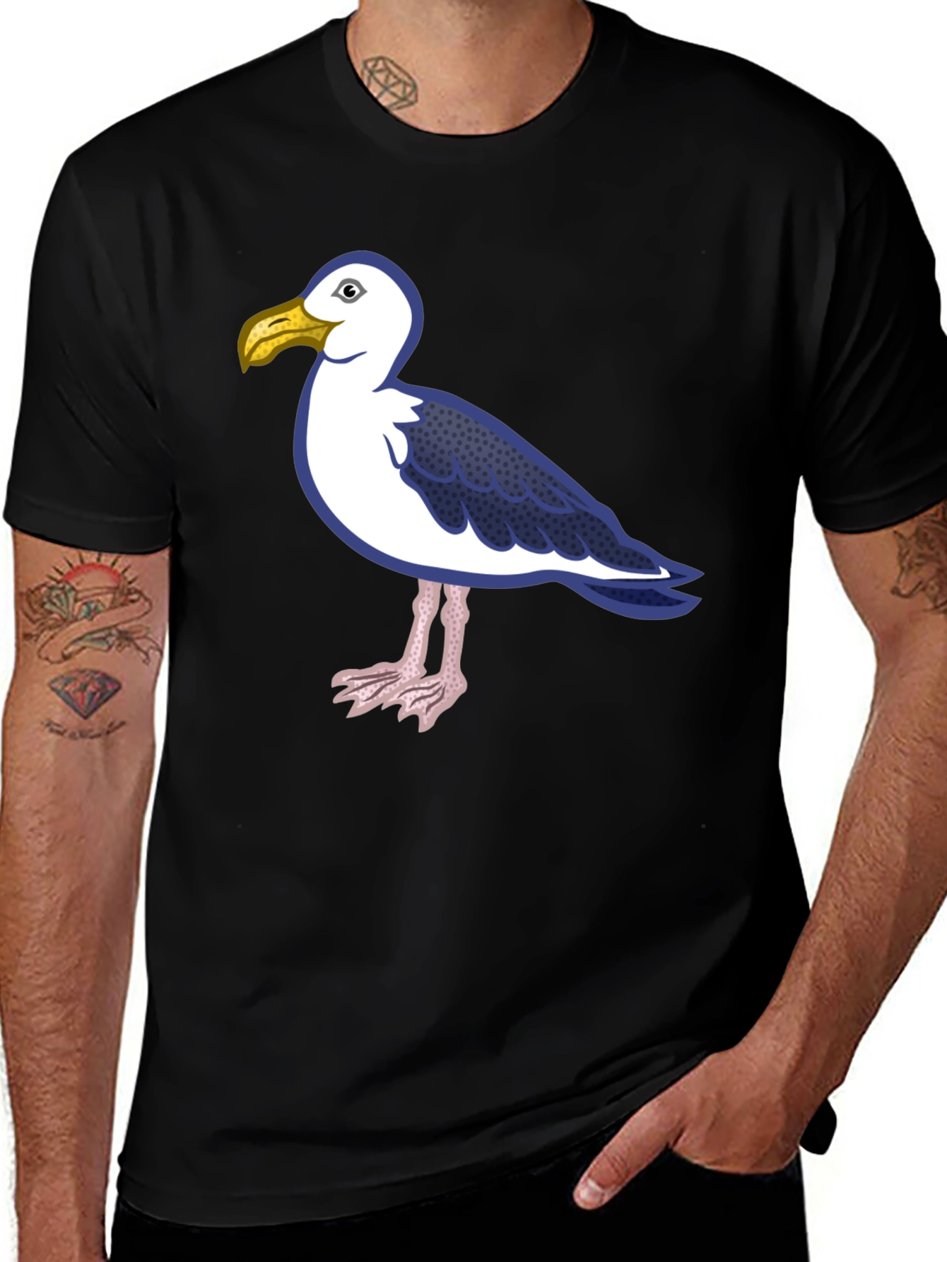 Variant 18 of Seagull Graphic Tee - Black T-Shirt