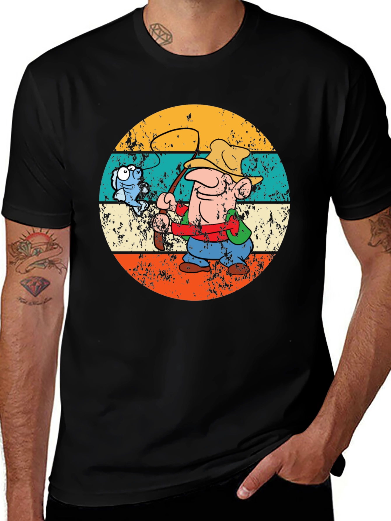 Variant 4 of Retro Fishing Cartoon T-Shirt