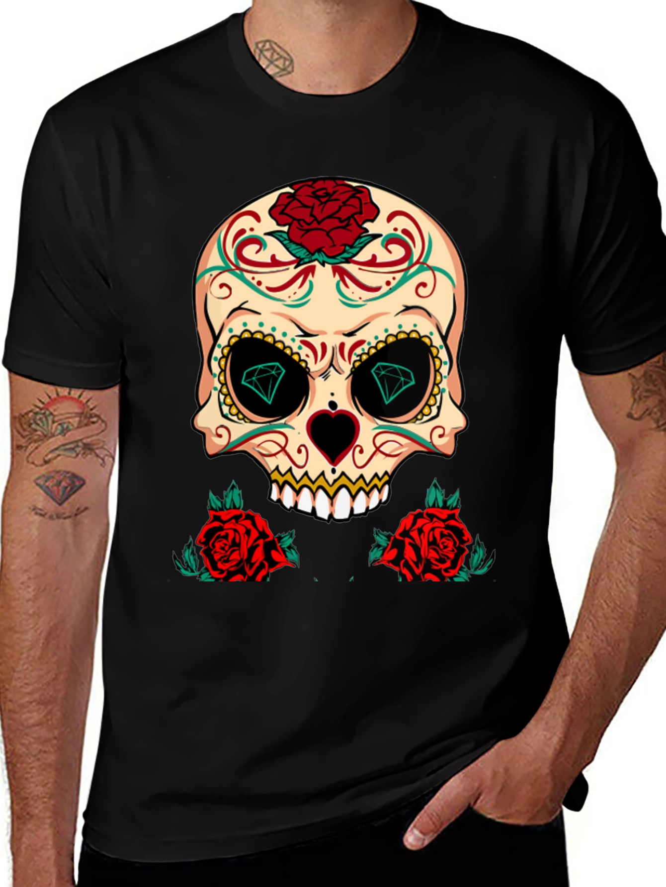 Variant 28 of Sugar Skull Rose Graphic T-Shirt