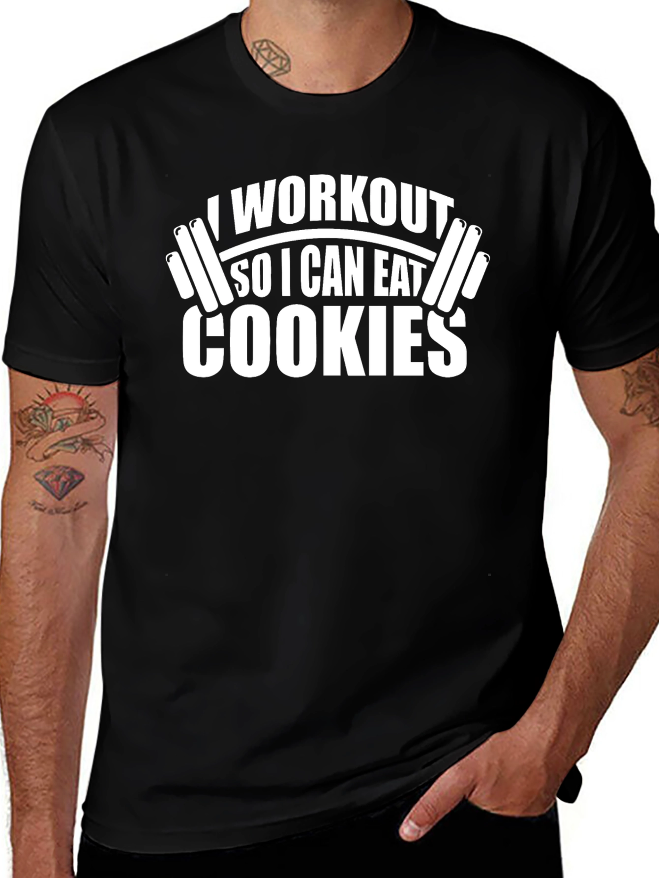 Variant 20 of Workout for Cookies Black Graphic T-Shirt