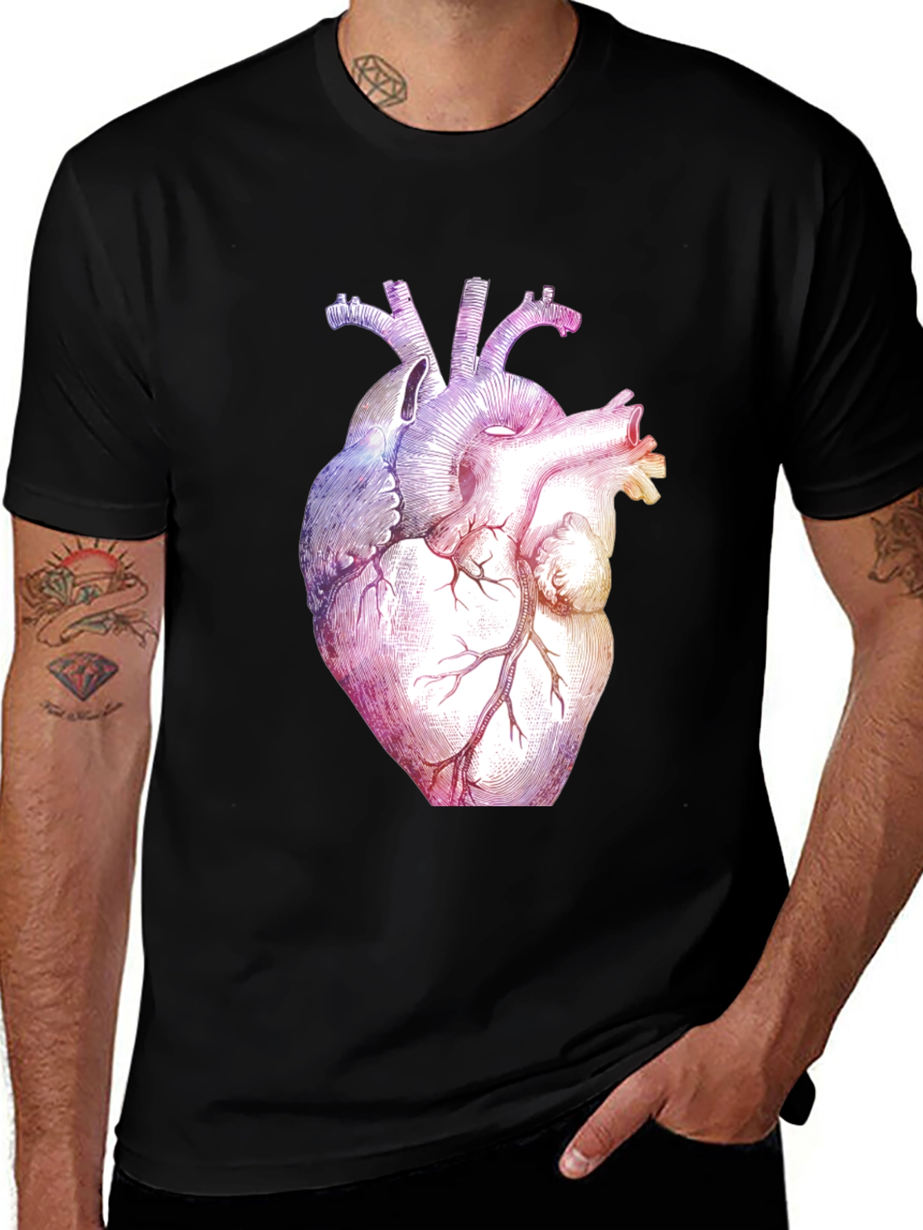 Variant 16 of Anatomical Heart Graphic Tee - Black
