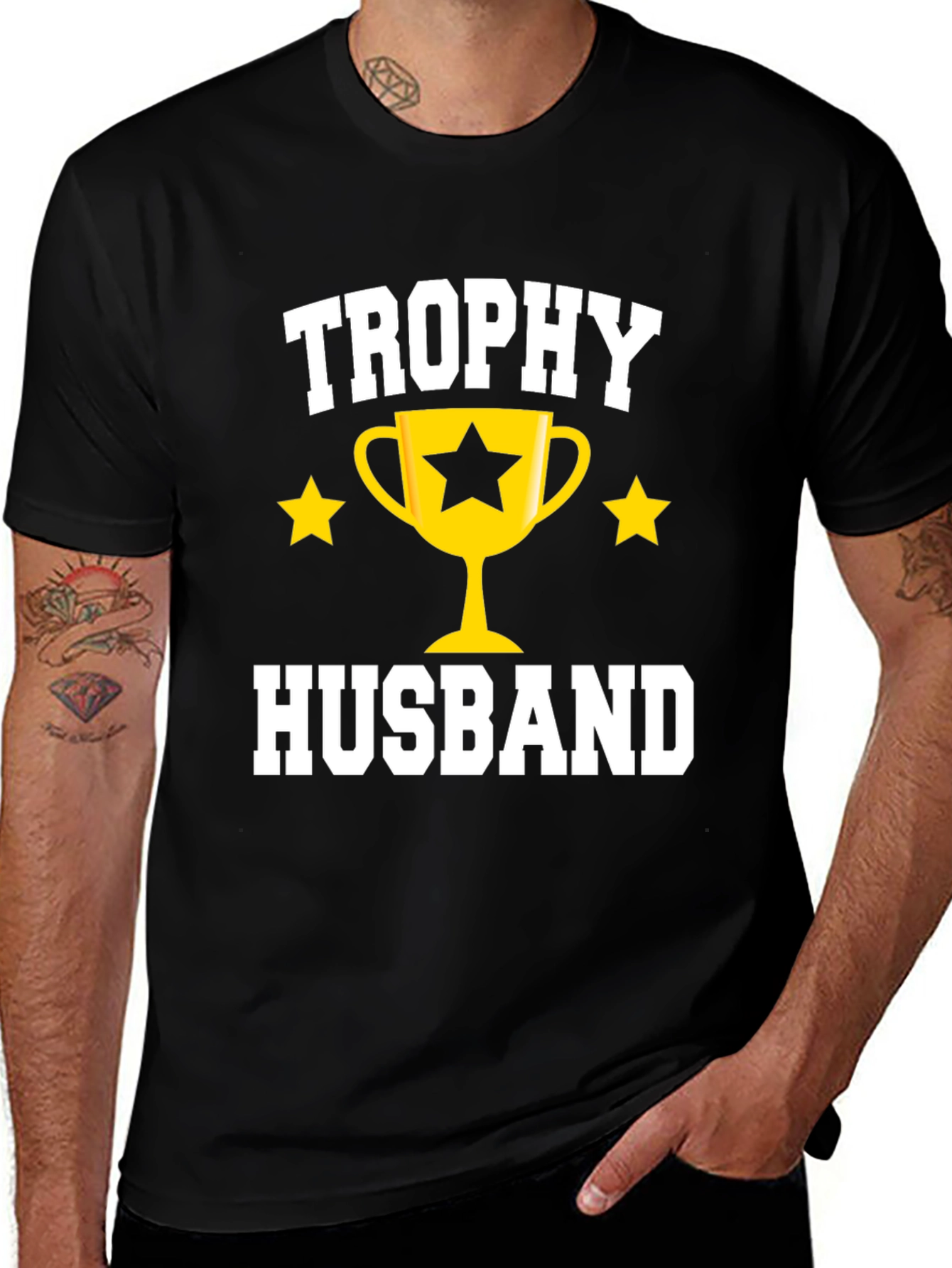 Trophy Husband Graphic T-Shirt - Black